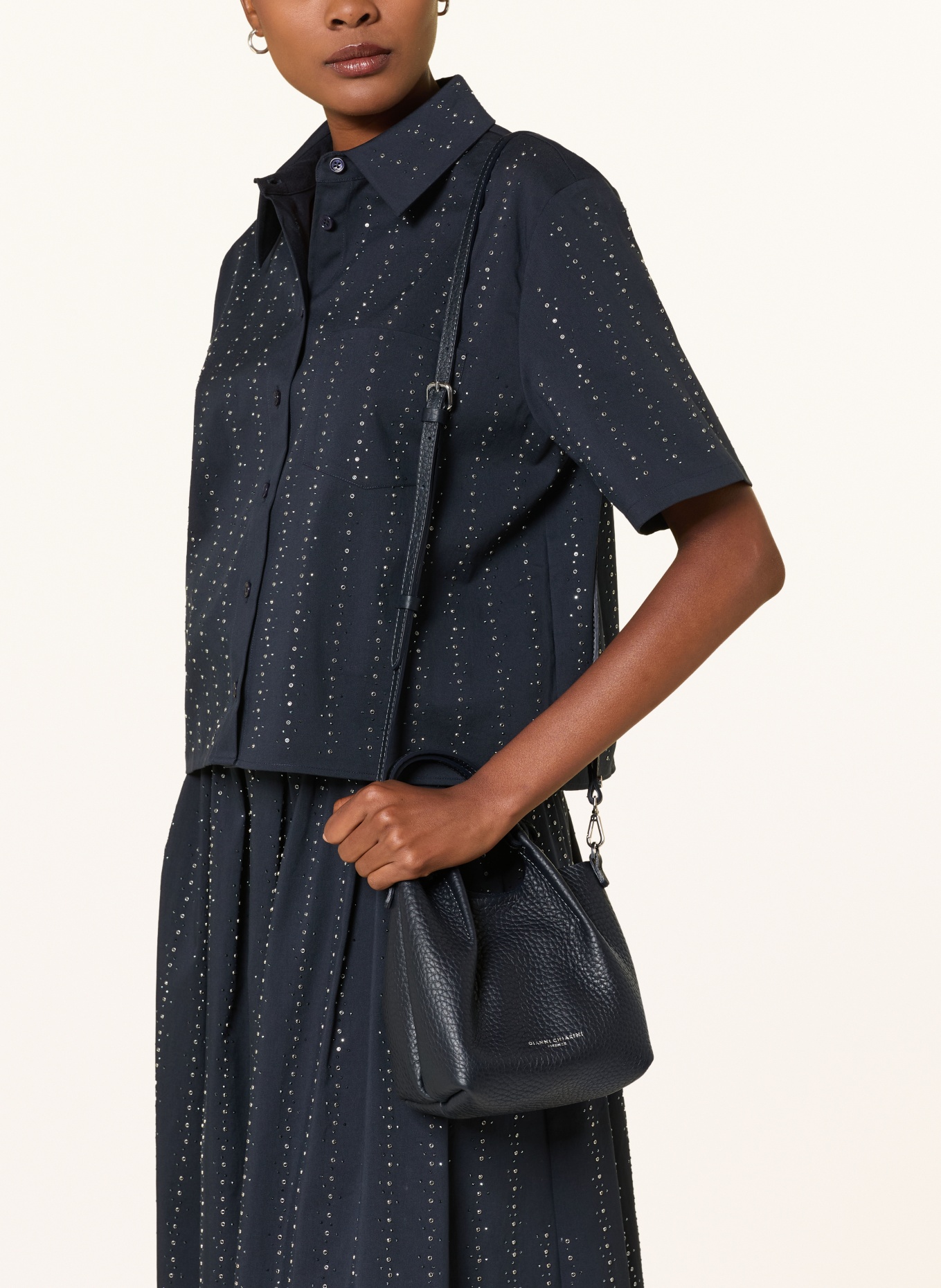 GIANNI CHIARINI DUA MINI shoulder bag: BLACK / SILVER