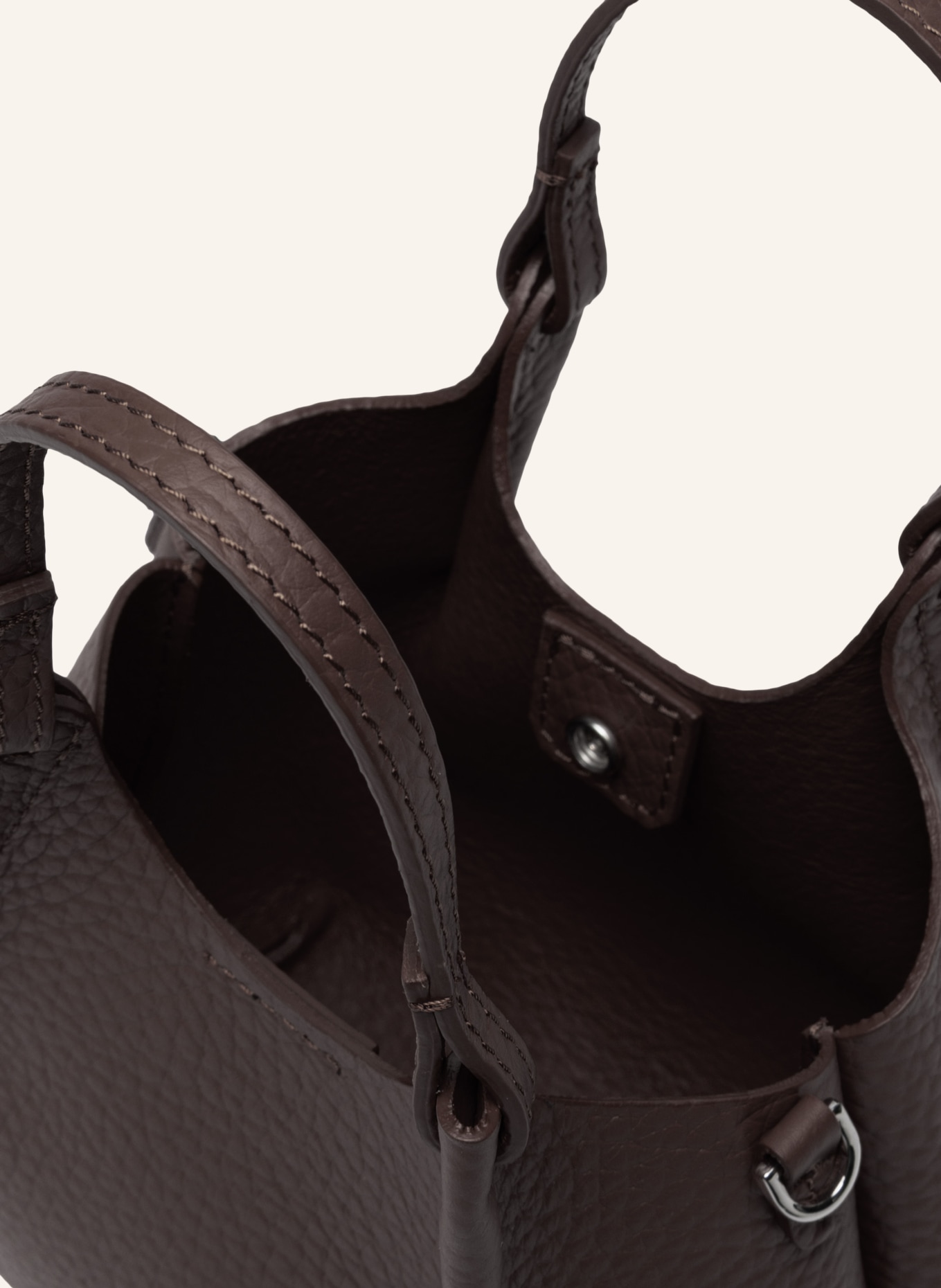GIANNI CHIARINI Schoudertas DUA MINI: MARRON FONCÉ / ZILVER