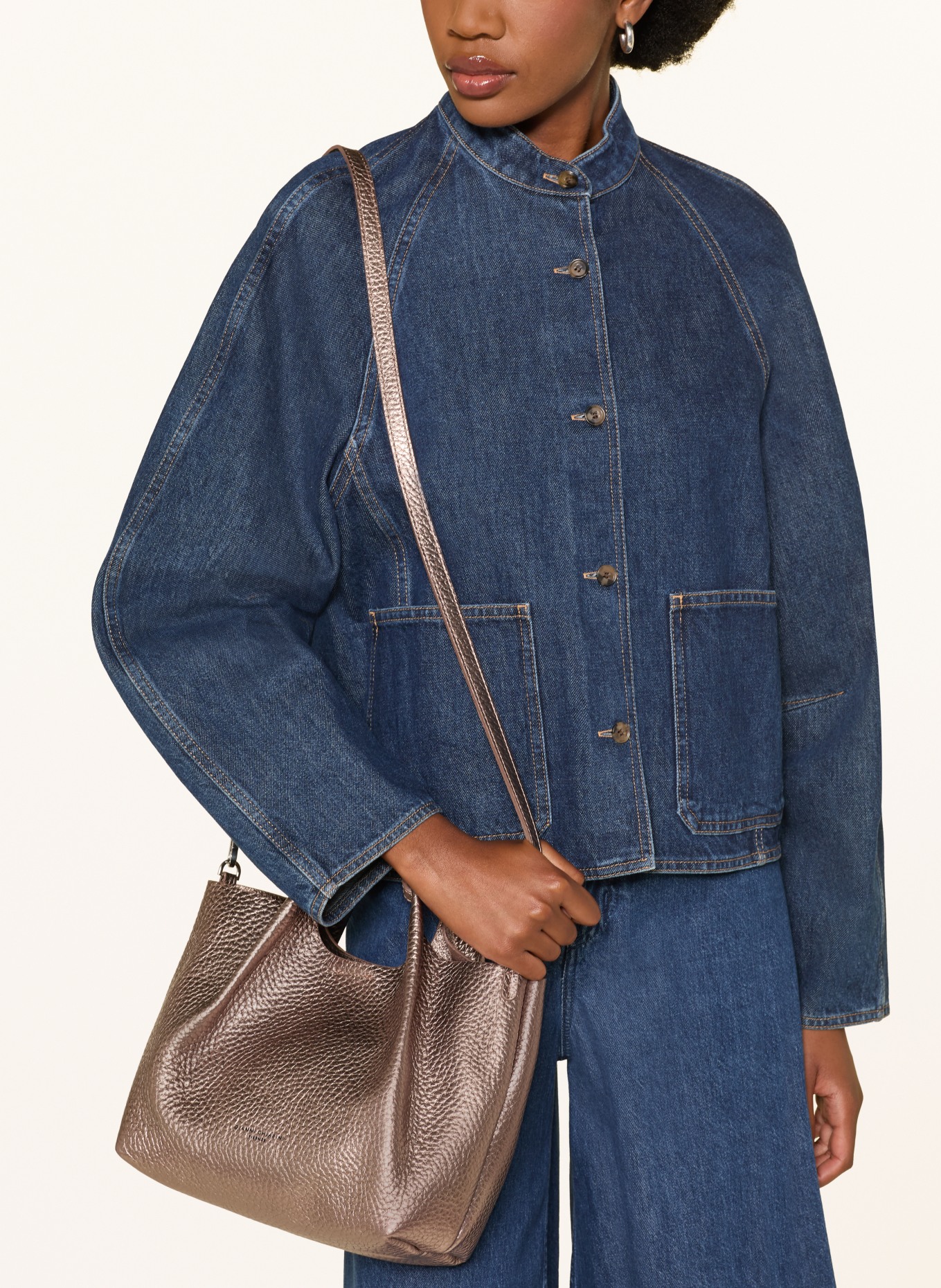 GIANNI CHIARINI Sac à bandoulière DUA MEDIUM avec pochette: MARRON FONCÉ