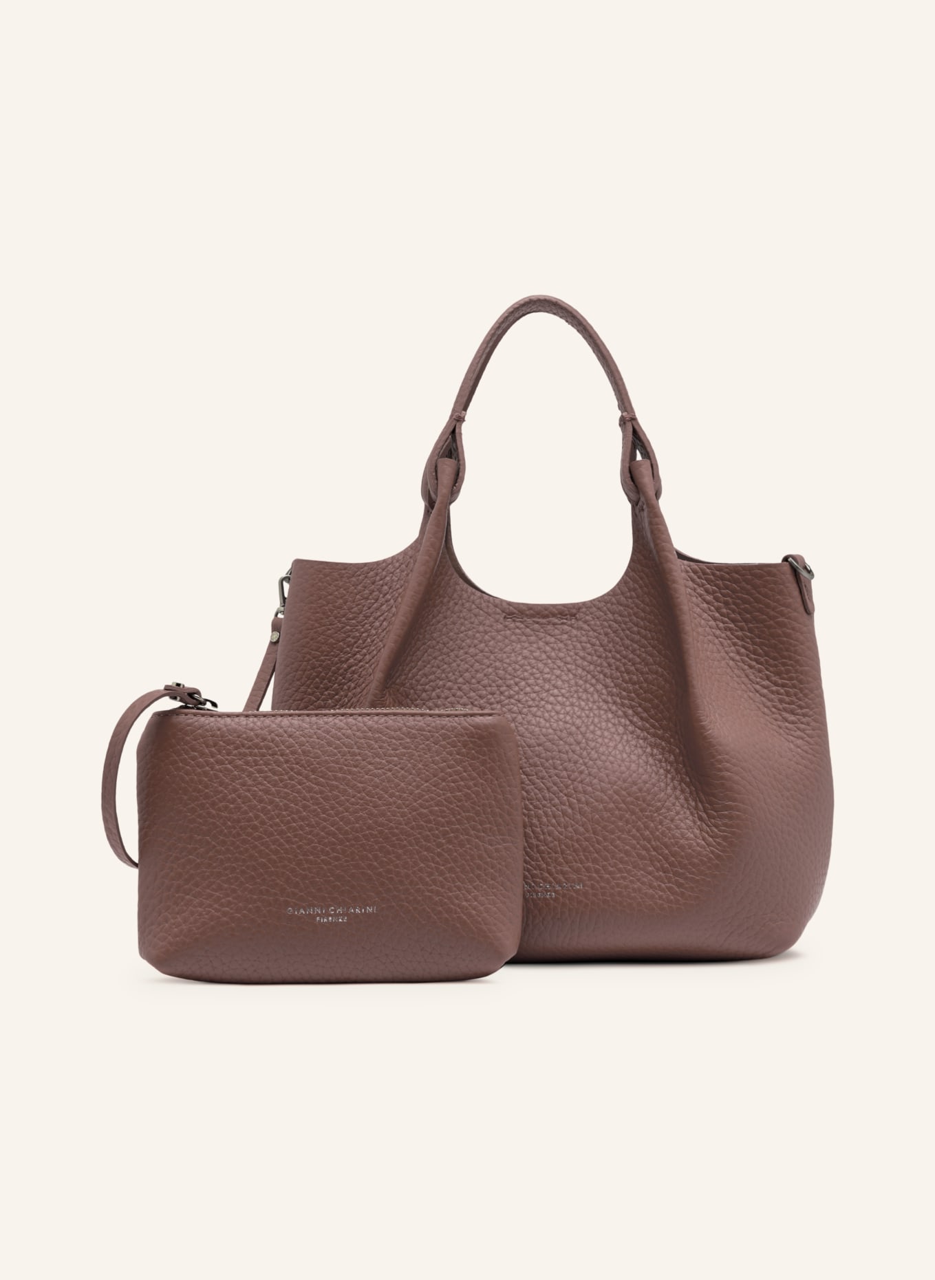 GIANNI CHIARINI Umhängetasche DUA MEDIUM mit Pouch: BRAUN