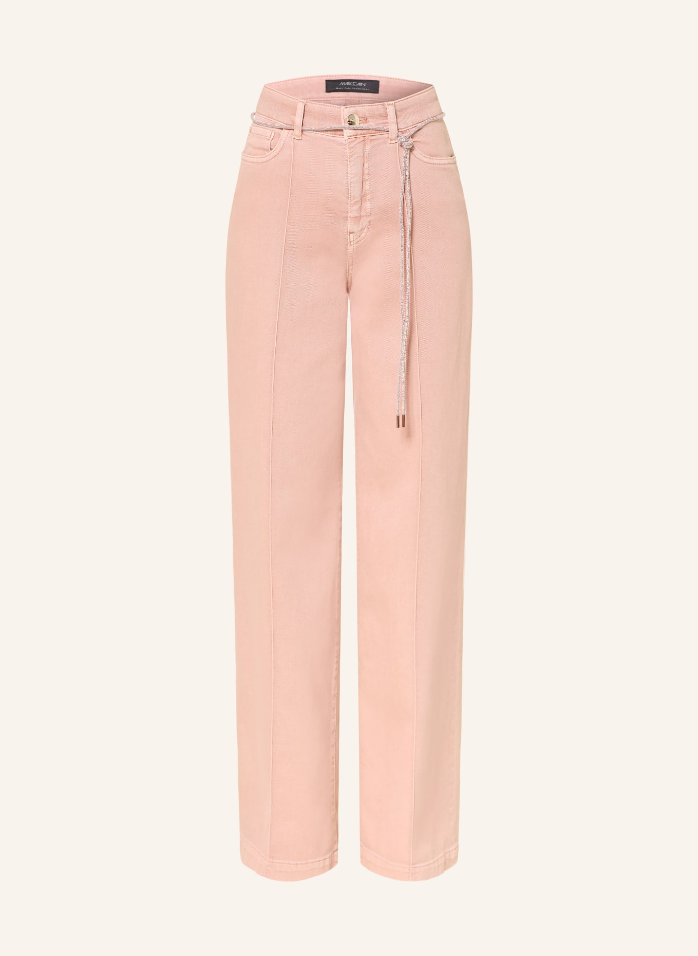 MARC CAIN Jean wide leg WARRI avec strass: 217 peach beige