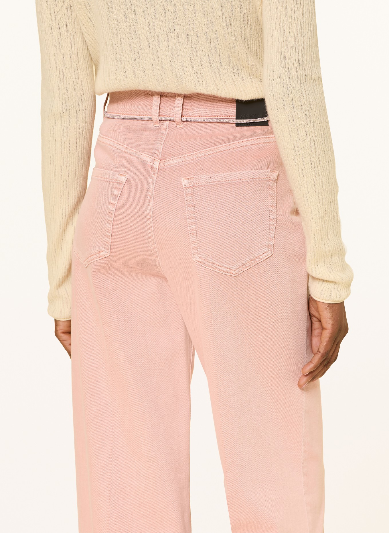 MARC CAIN Jean wide leg WARRI avec strass: 217 peach beige