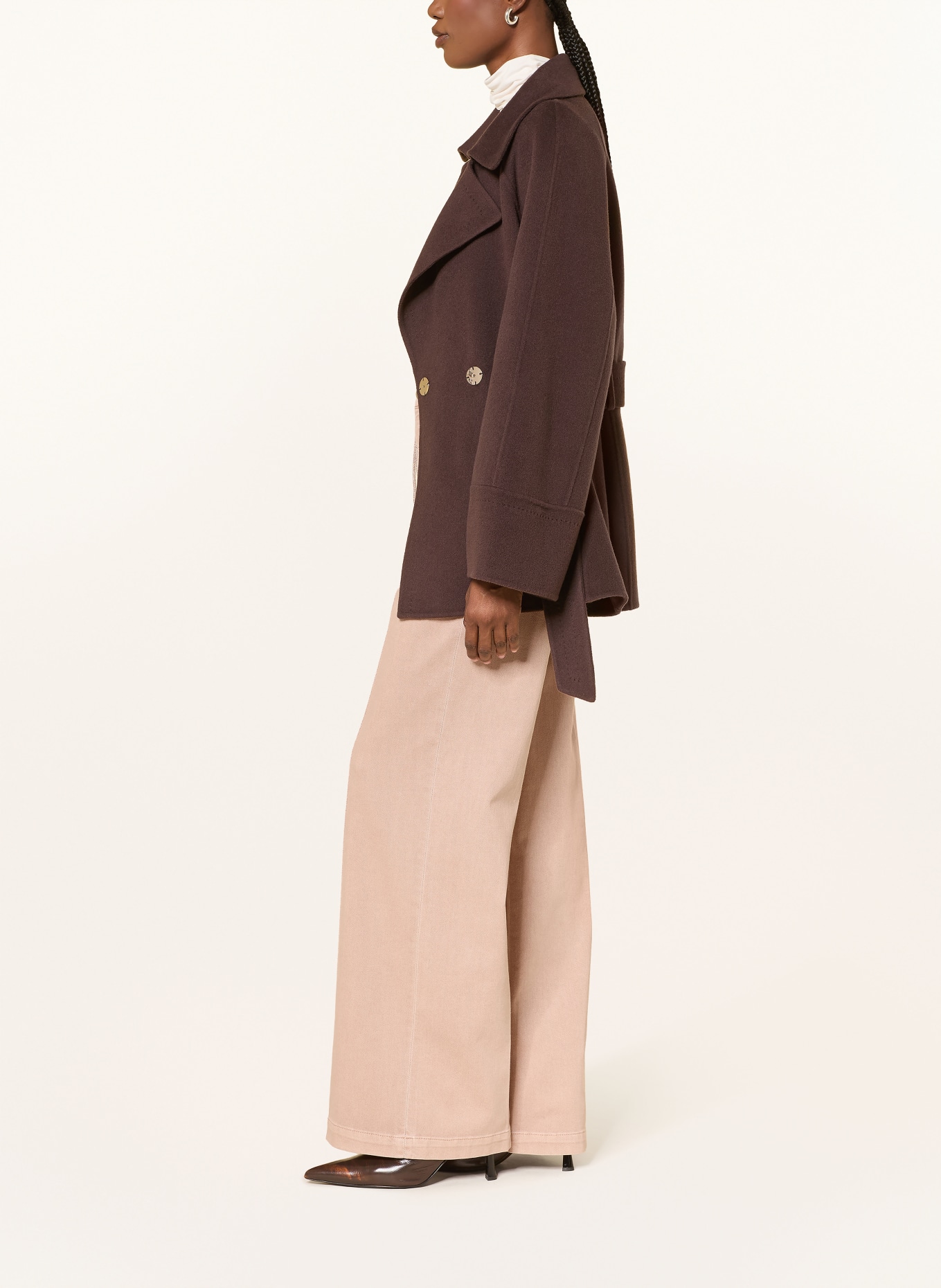 MARC CAIN Wide Leg Jeans WARRI mit Schmucksteinen: 619 warm taupe new