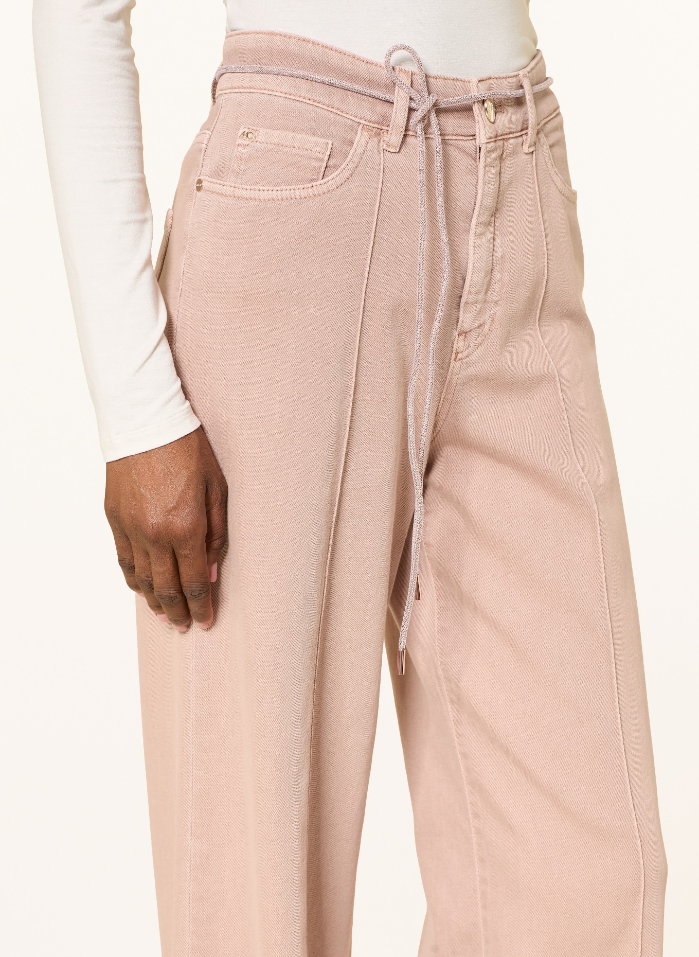 MARC CAIN Wide Leg Jeans WARRI mit Schmucksteinen: 619 warm taupe new