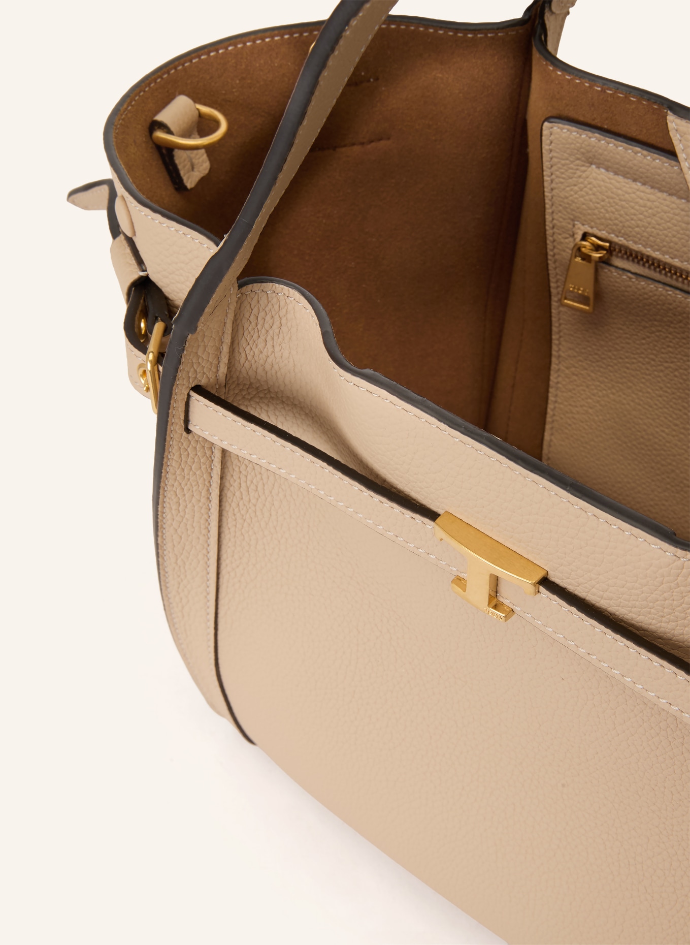 TOD'S TIM SMALL Tote Bag: BEIGE
