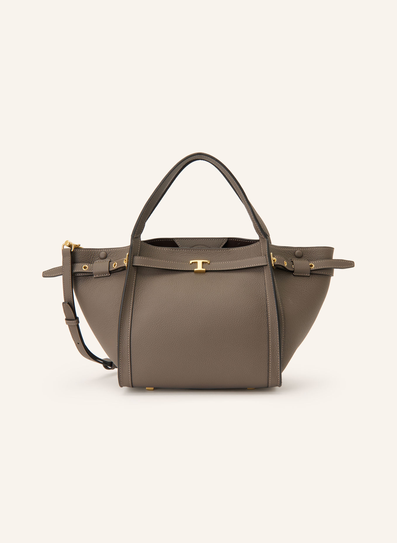 TOD'S Shopper TIM SMALL: DONKERGRIJS / GOUD