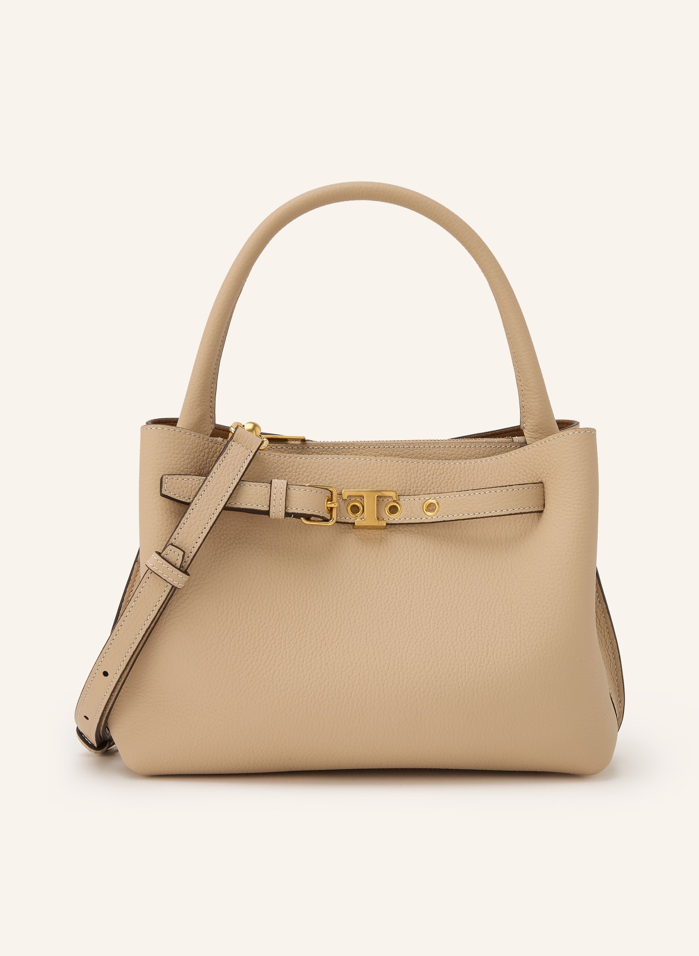 TOD'S TIM handbag: BEIGE / GOLD