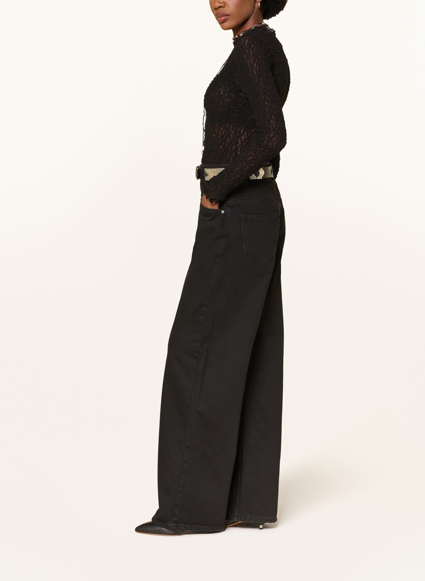 MARANT ÉTOILE Wide Leg Jeans LEMONY: 02FK FADED BLACK