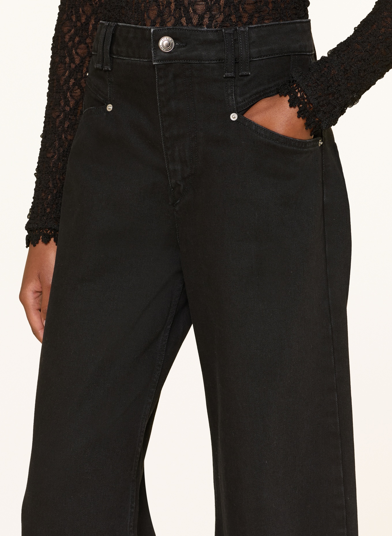 MARANT ÉTOILE Wide Leg Jeans LEMONY: 02FK FADED BLACK