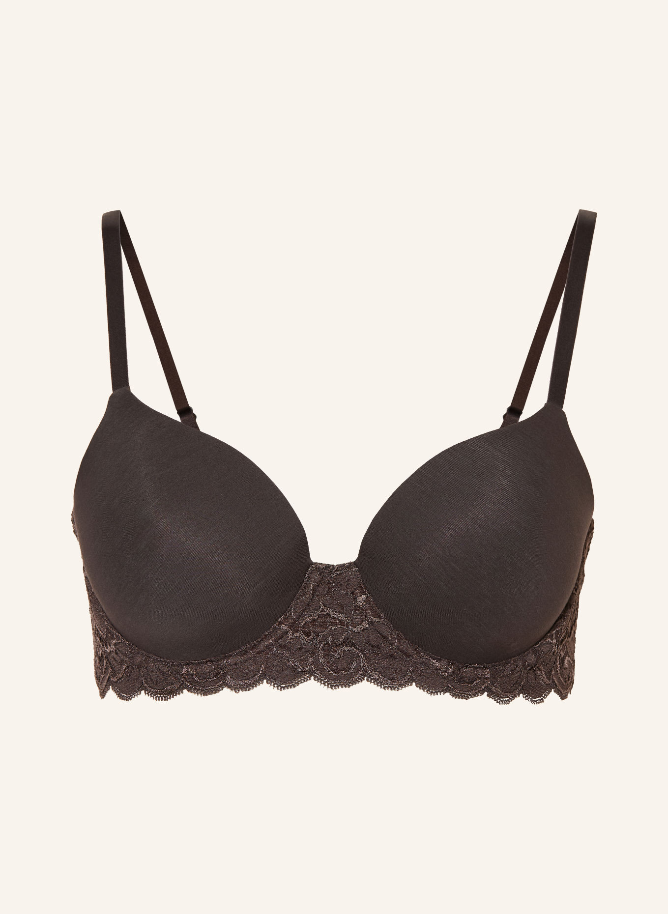 HANRO MOMENTS molded cup bra: DARK BROWN
