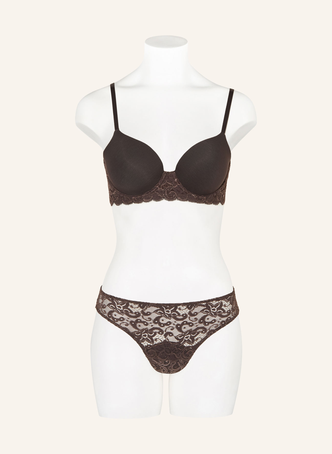HANRO MOMENTS molded cup bra: DARK BROWN