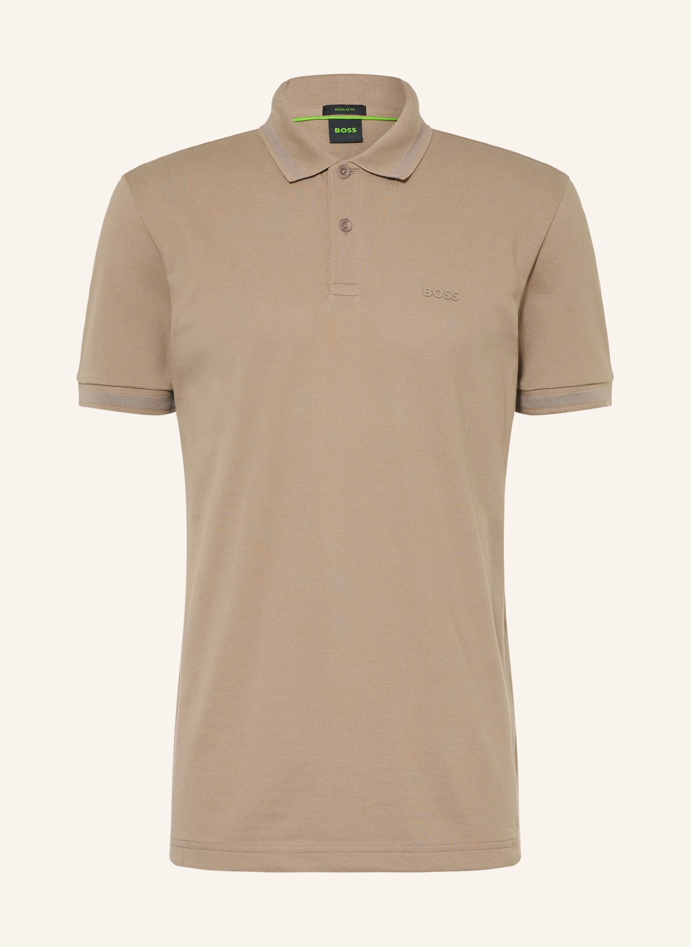 BOSS Koszulka polo z pikowanym wzorem PIO: KHAKI