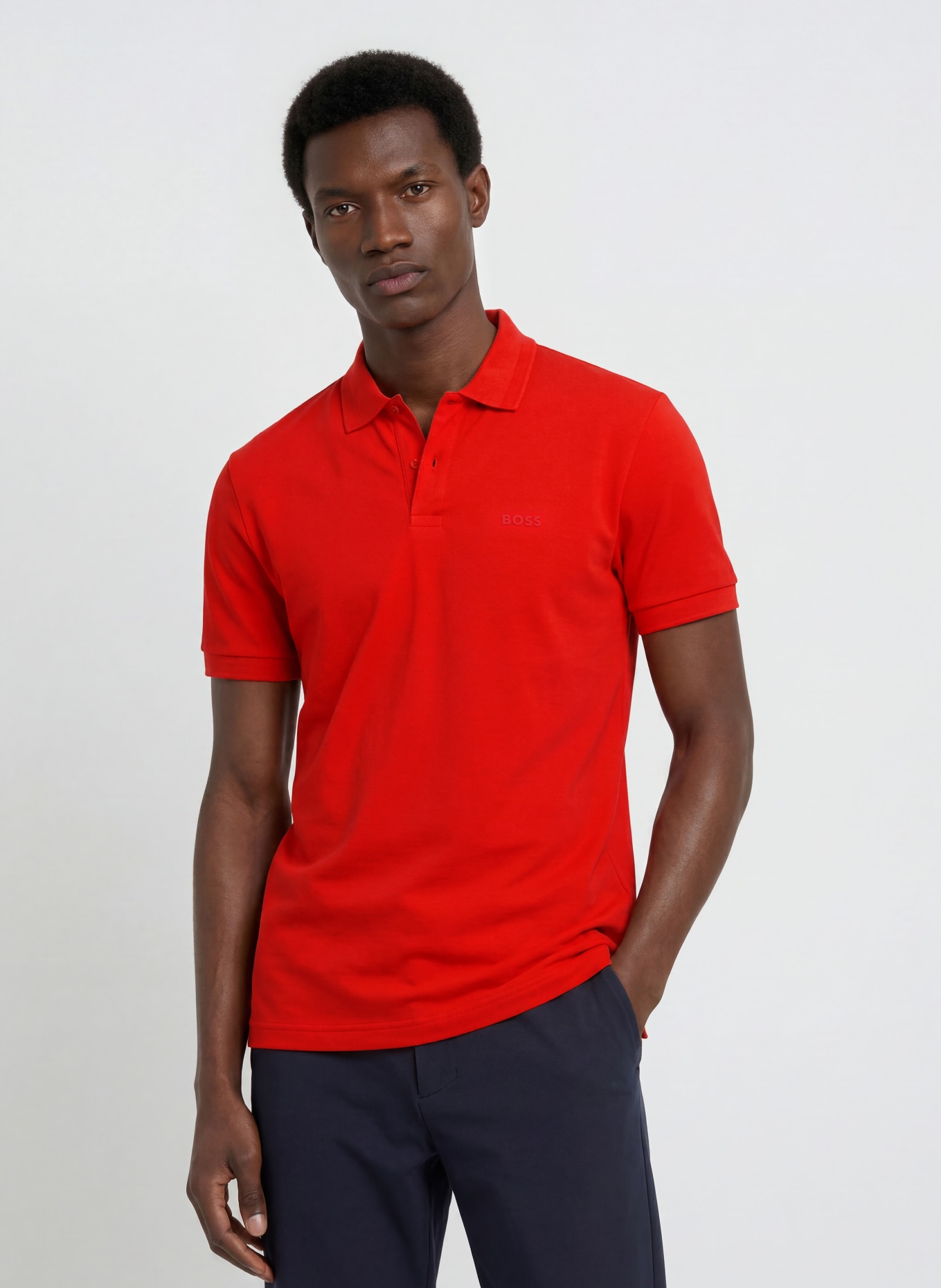 BOSS Tricou polo din piqué PIO: ROȘU