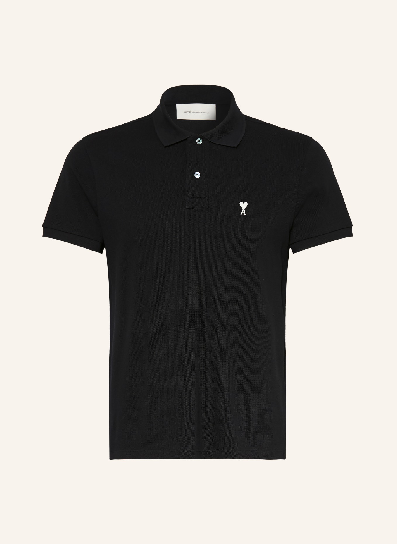 AMI PARIS Piqué poloshirt: ZWART