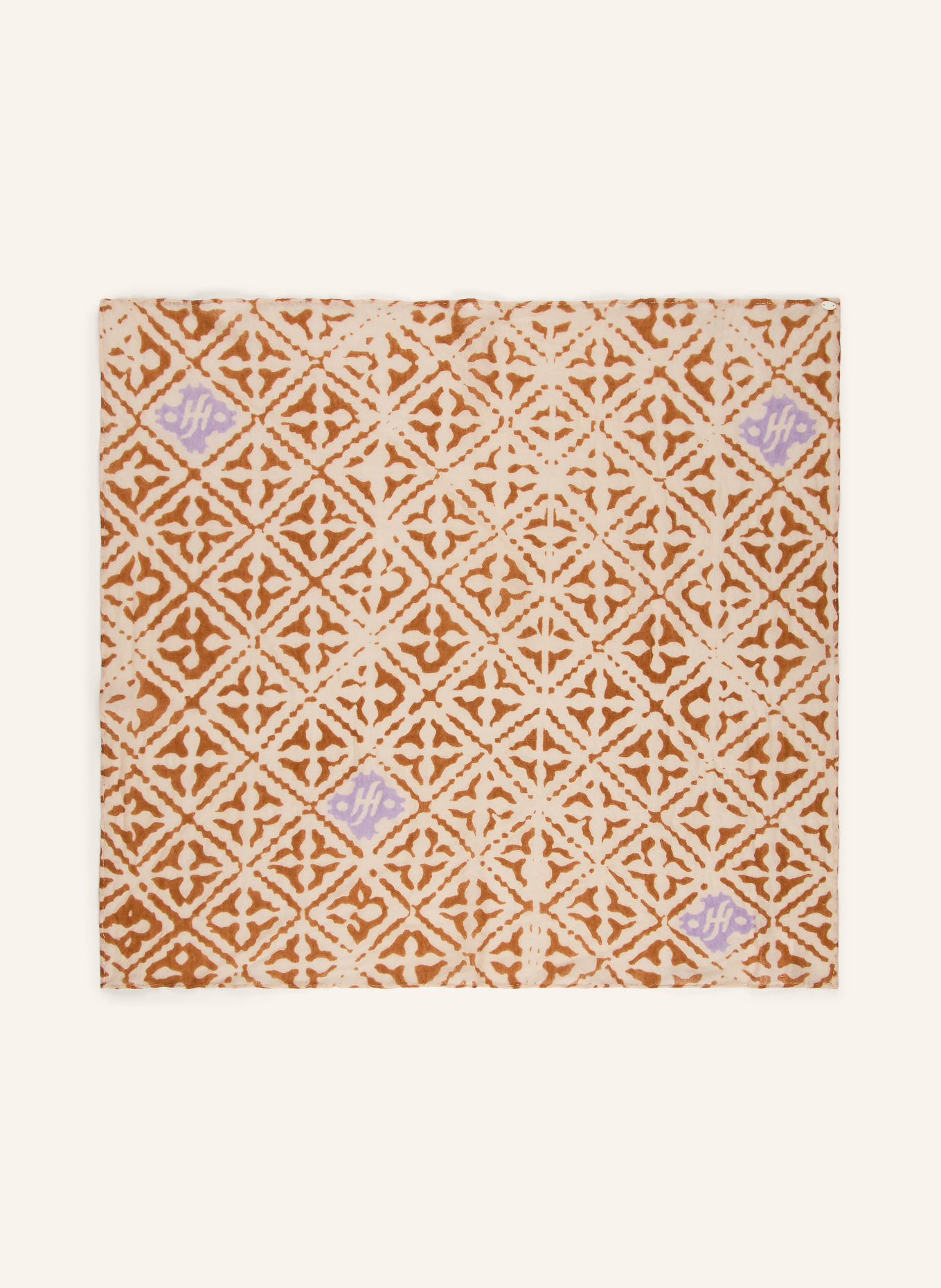 friendly hunting Cashmere-Tuch: CREME / COGNAC / HELLLILA