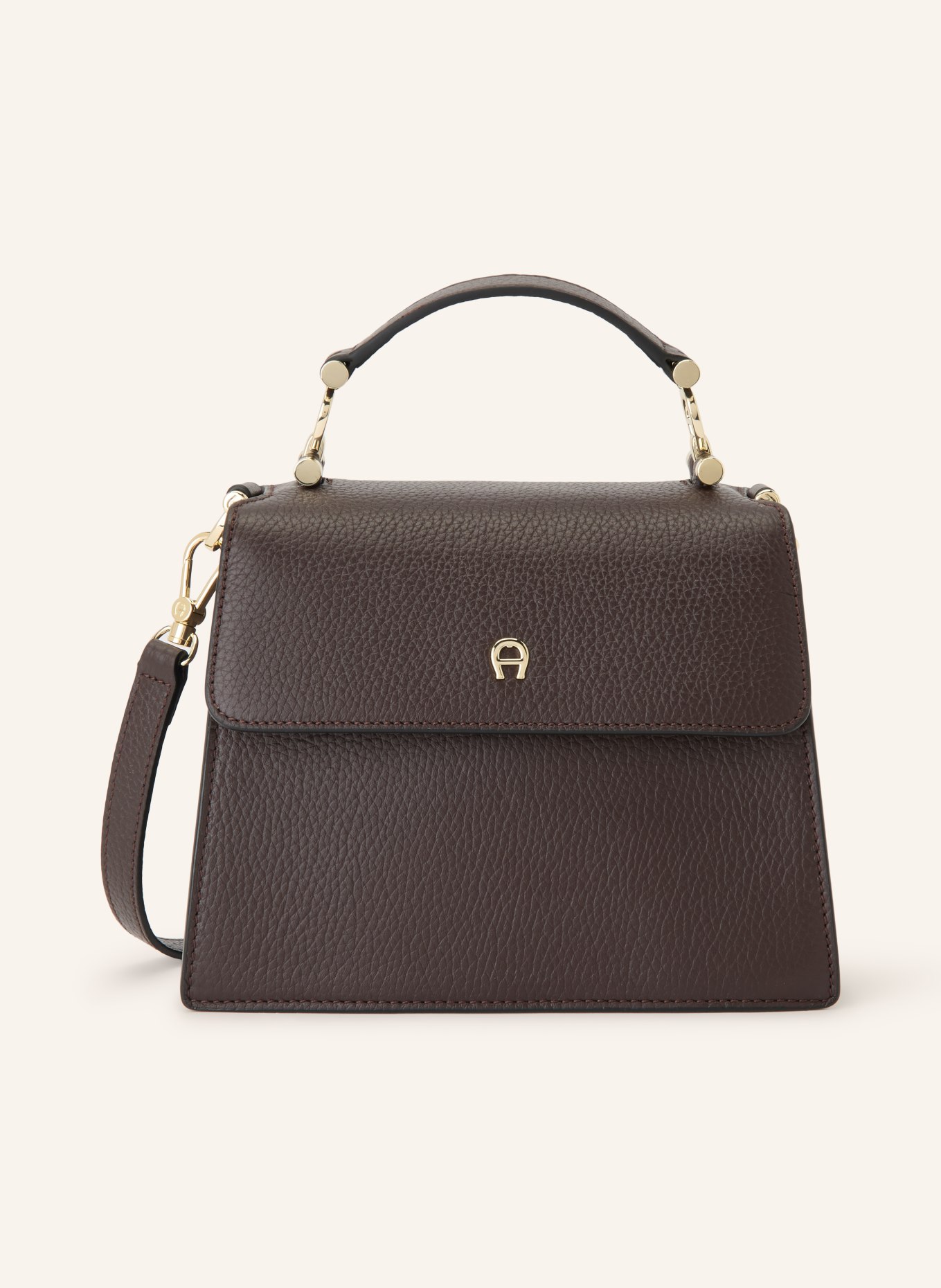 AIGNER DELIA MEDIUM handbag: DARK BROWN / GOLD