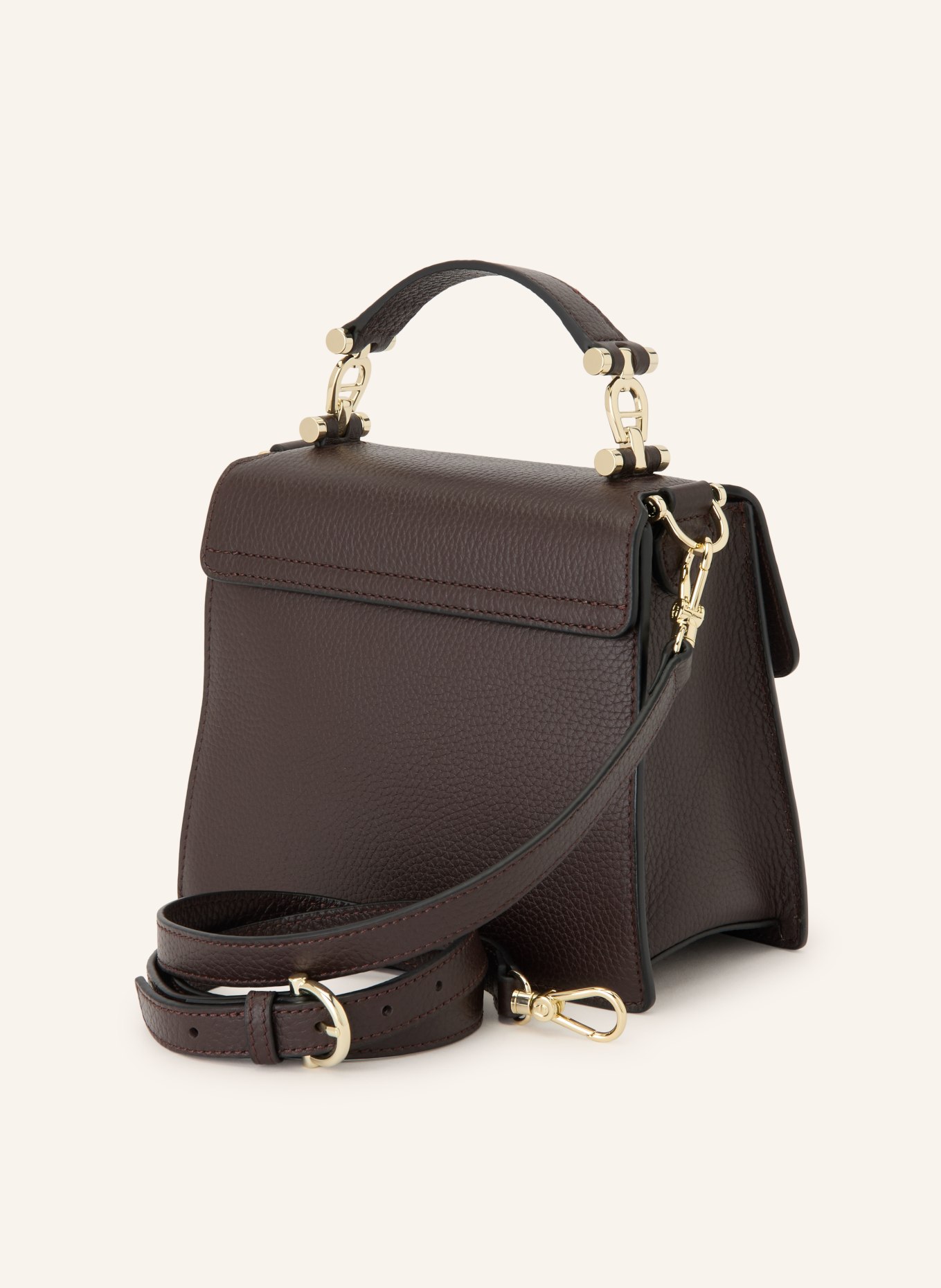 AIGNER DELIA MEDIUM handbag: DARK BROWN / GOLD