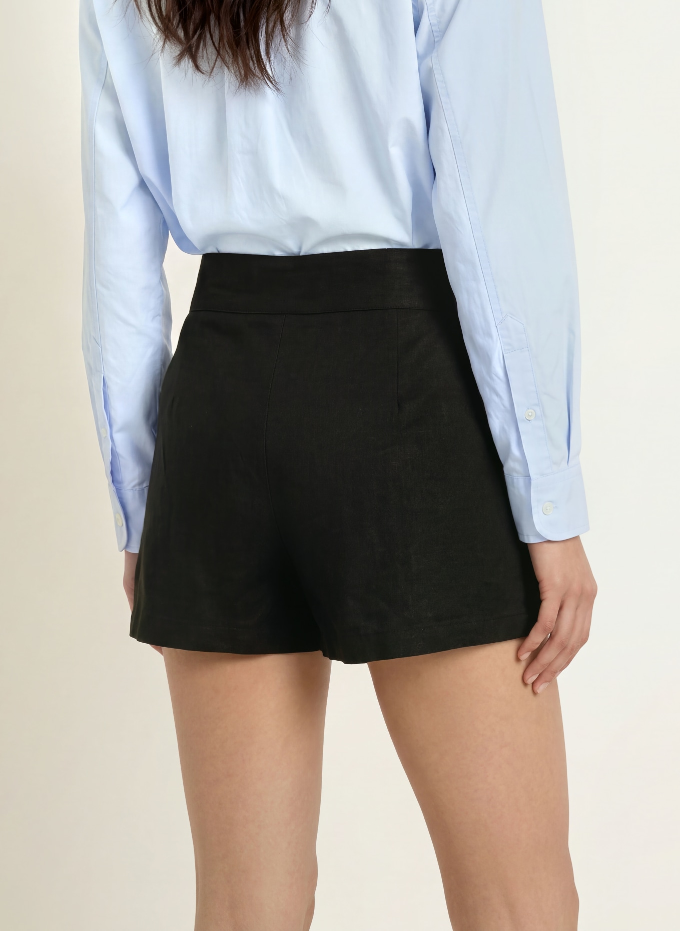 TOMMY JEANS Linen skort: BLACK