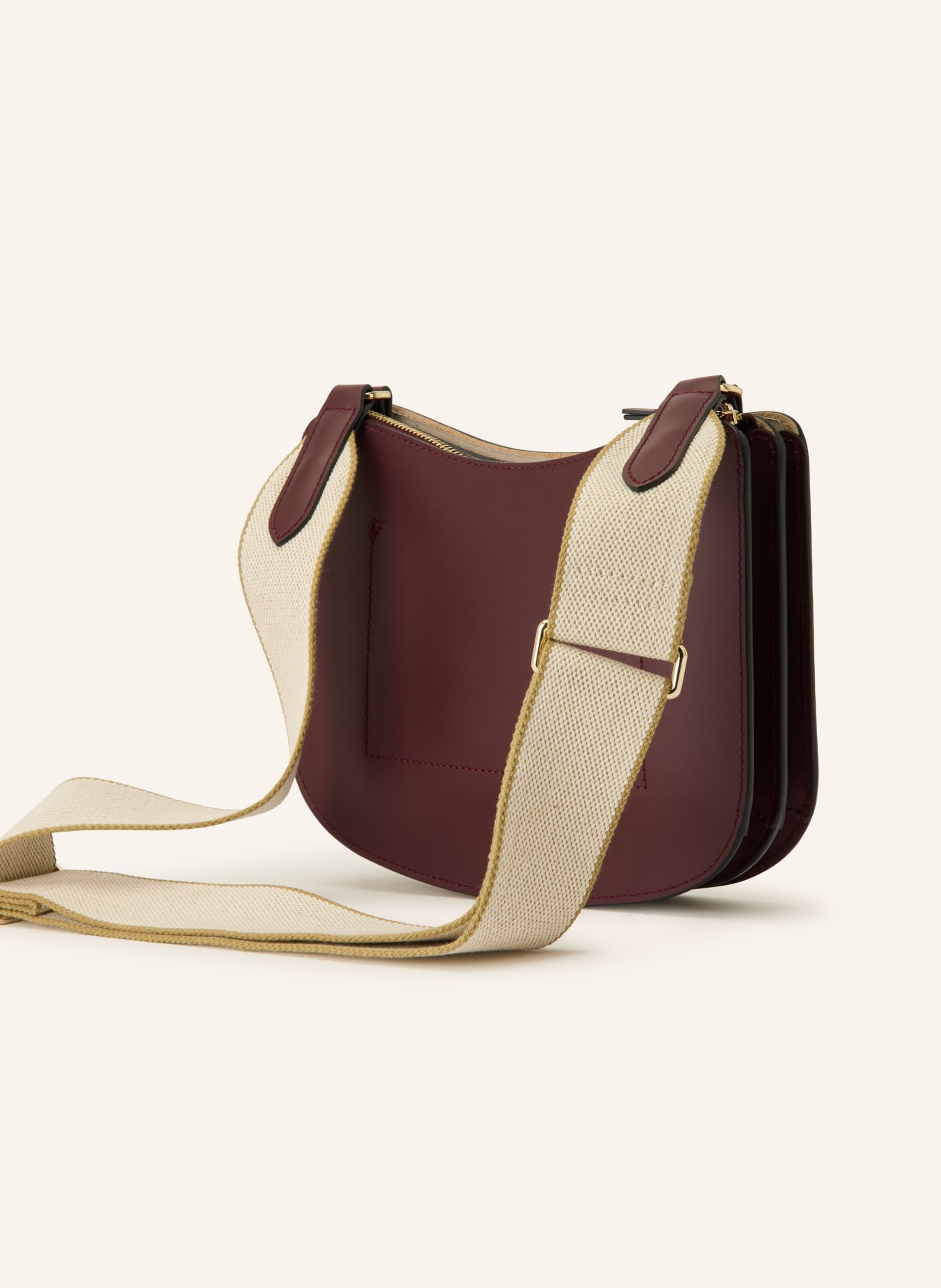 LONGCHAMP Umhängetasche EPURE: DUNKELROT / GOLD / CREME