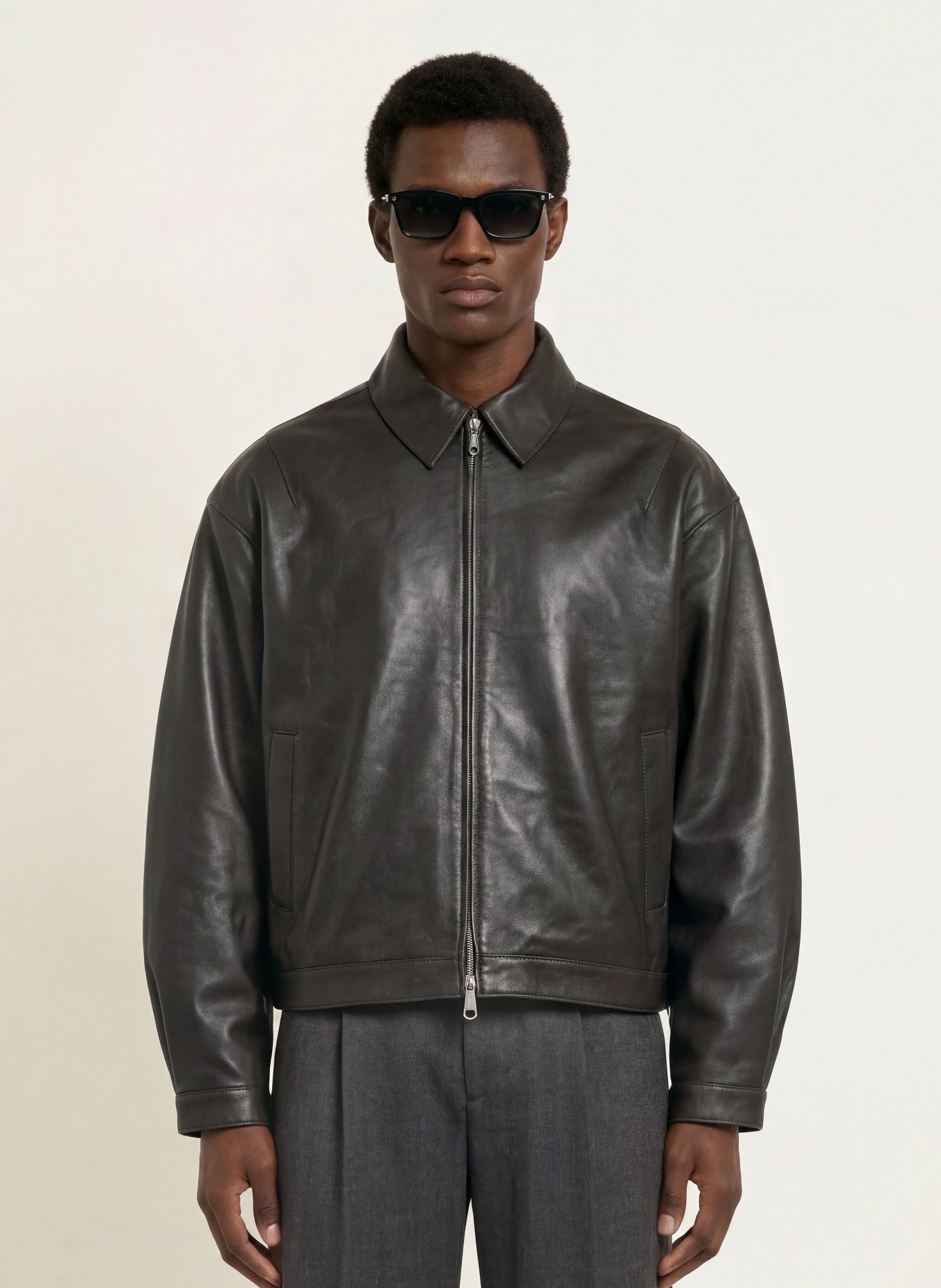 COLE BUXTON Lederjacke: DUNKELBRAUN