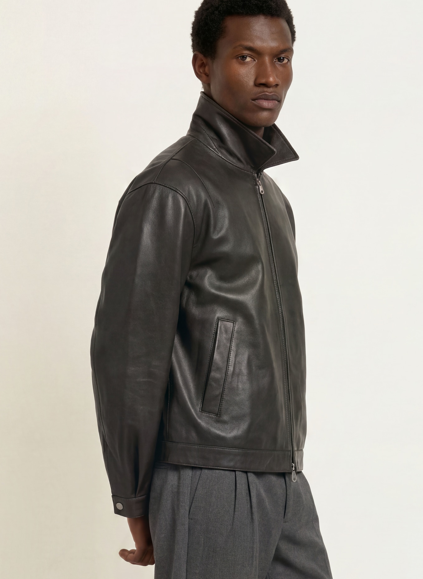 COLE BUXTON Lederjacke: DUNKELBRAUN