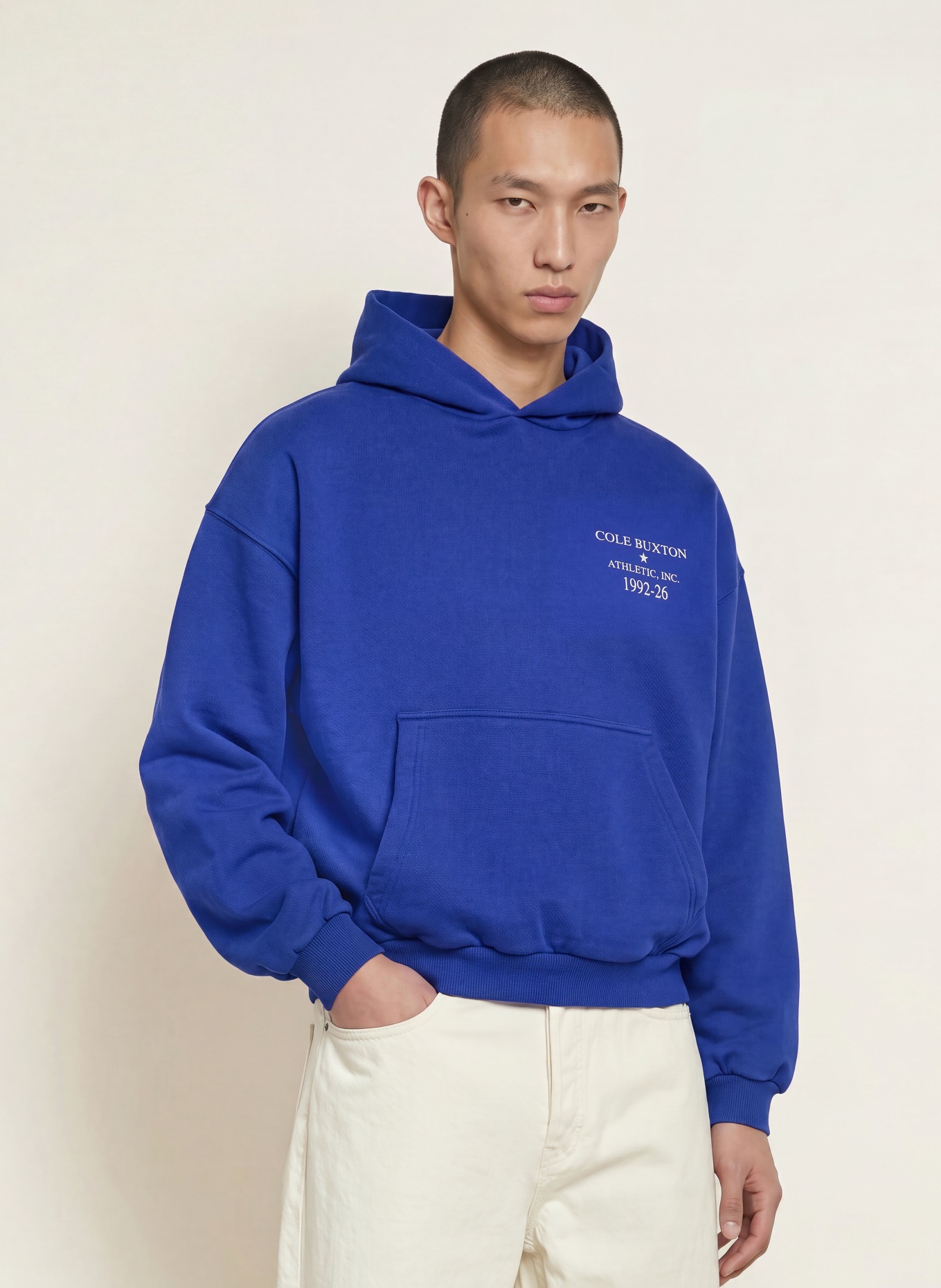 COLE BUXTON Hoodie ATHLETIC INC: BLAU / WEISS