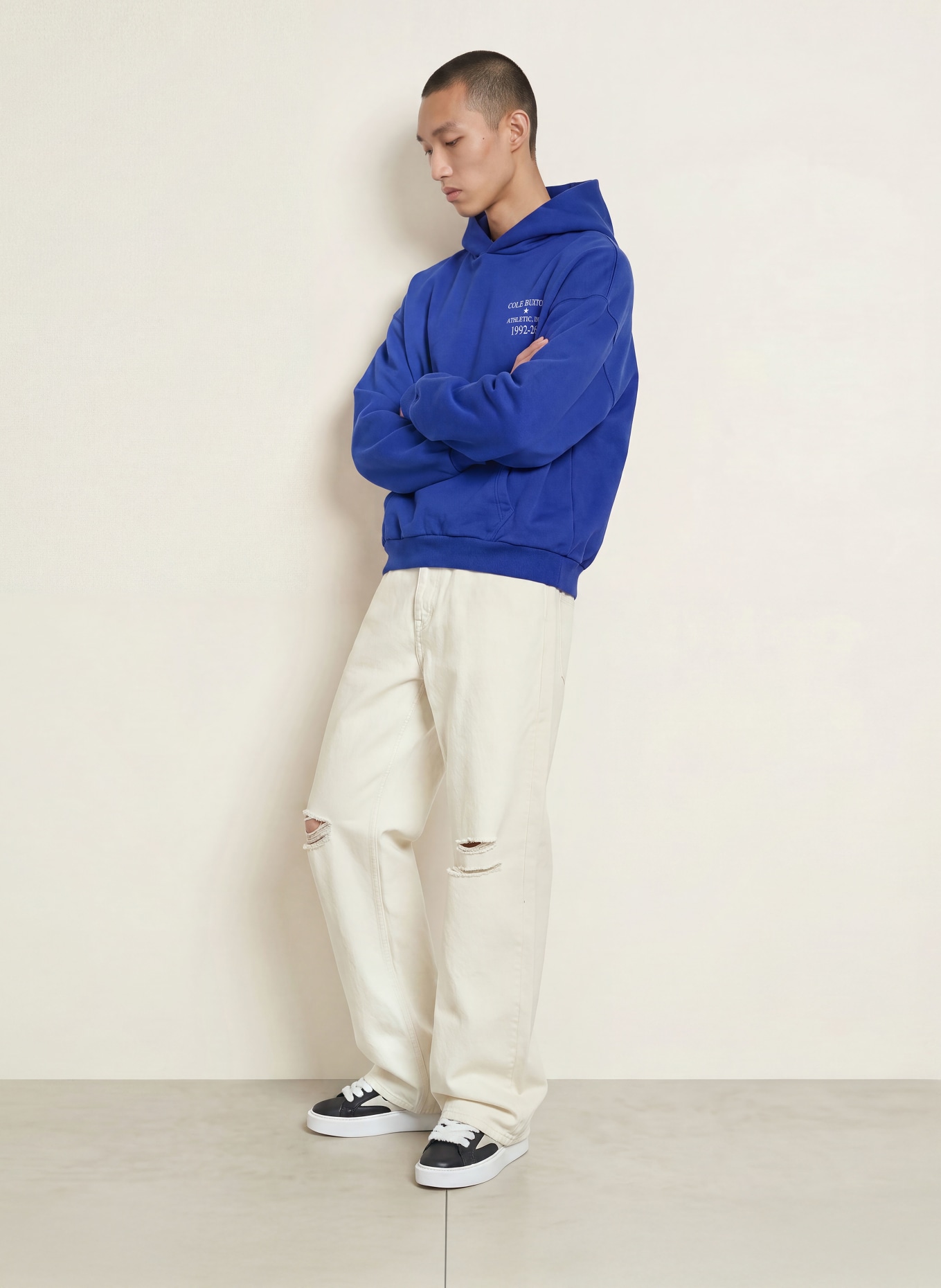 COLE BUXTON Hoodie ATHLETIC INC: BLAU / WEISS