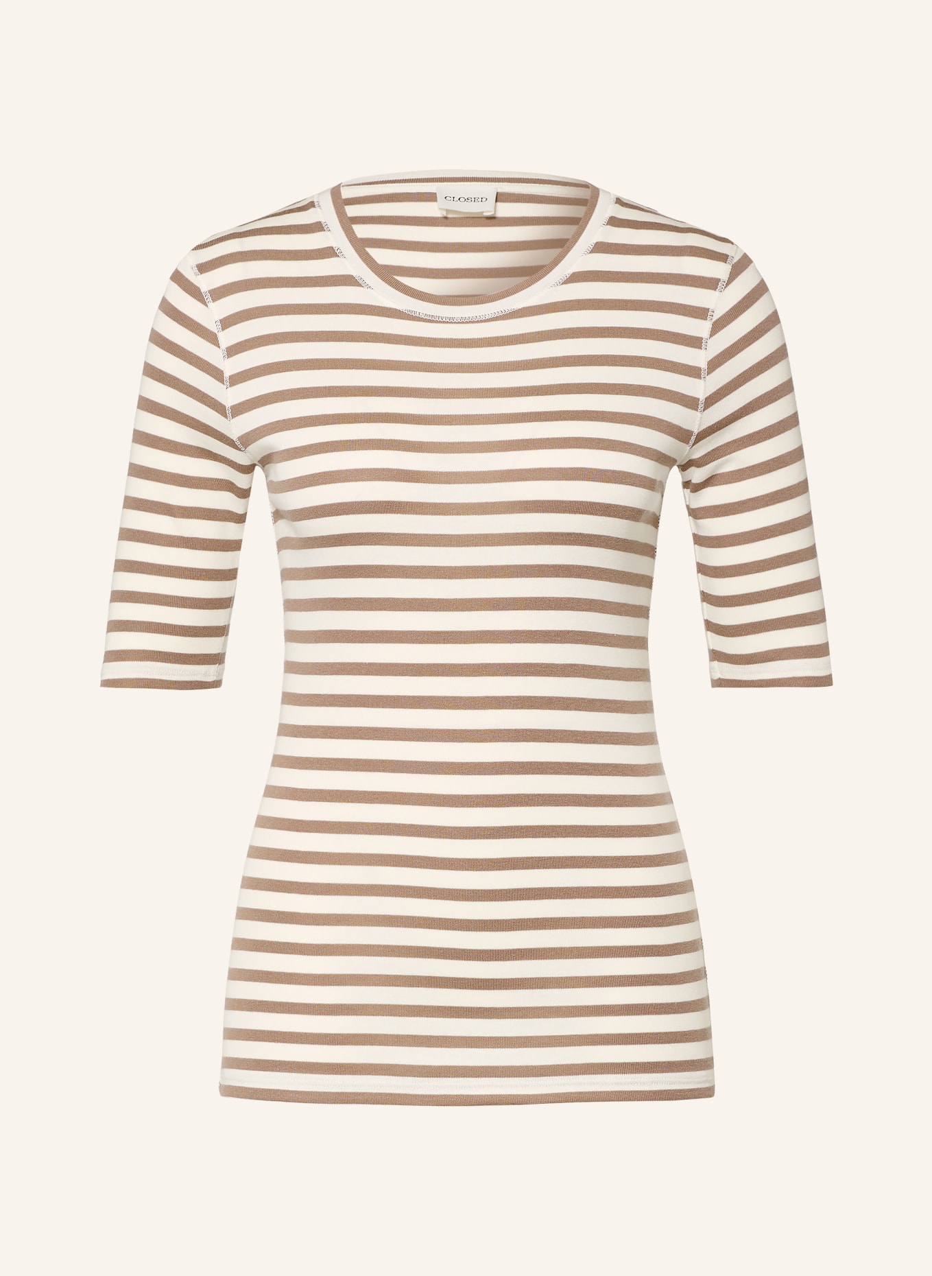 CLOSED T-shirt: CREAM / BROWN