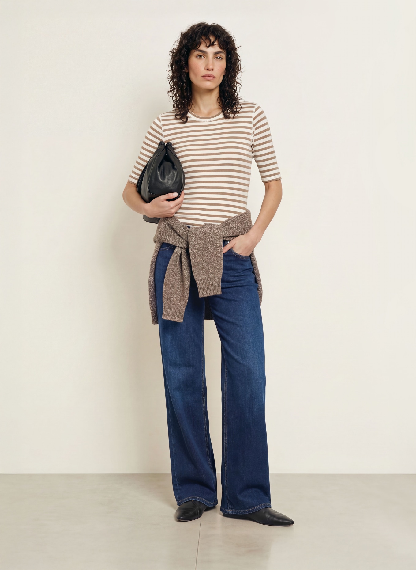 CLOSED T-shirt: CREAM / BROWN