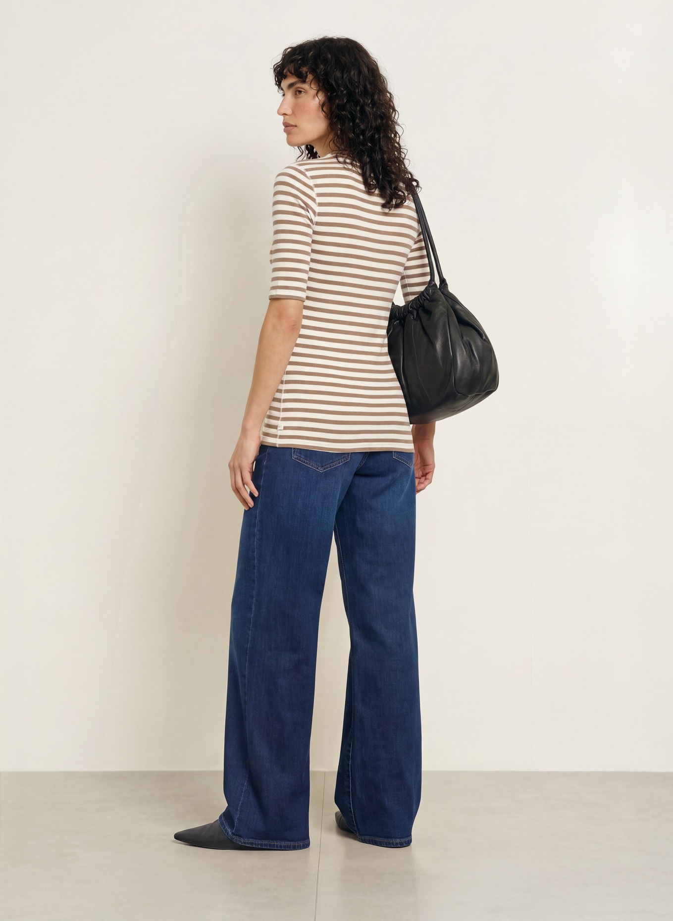 CLOSED T-shirt: CREAM / BROWN