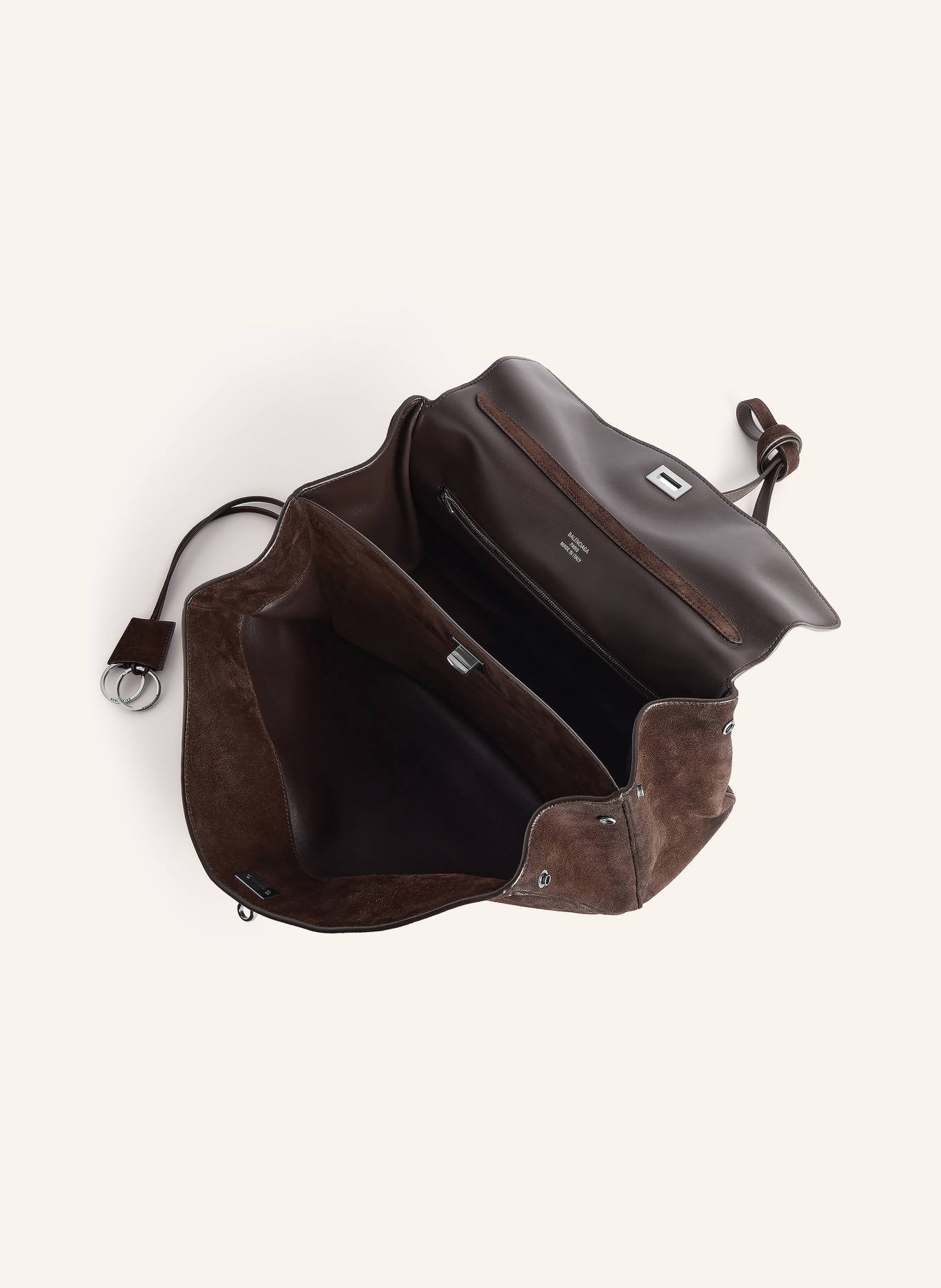 BALENCIAGA Handtasche: DUNKELBRAUN / SILBER