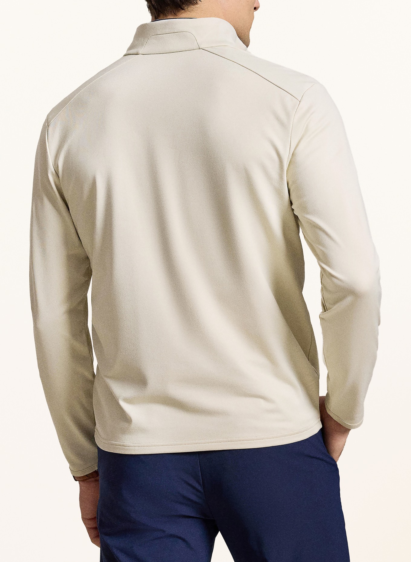 RLX RALPH LAUREN functional shirt: ECRU / DARK BLUE