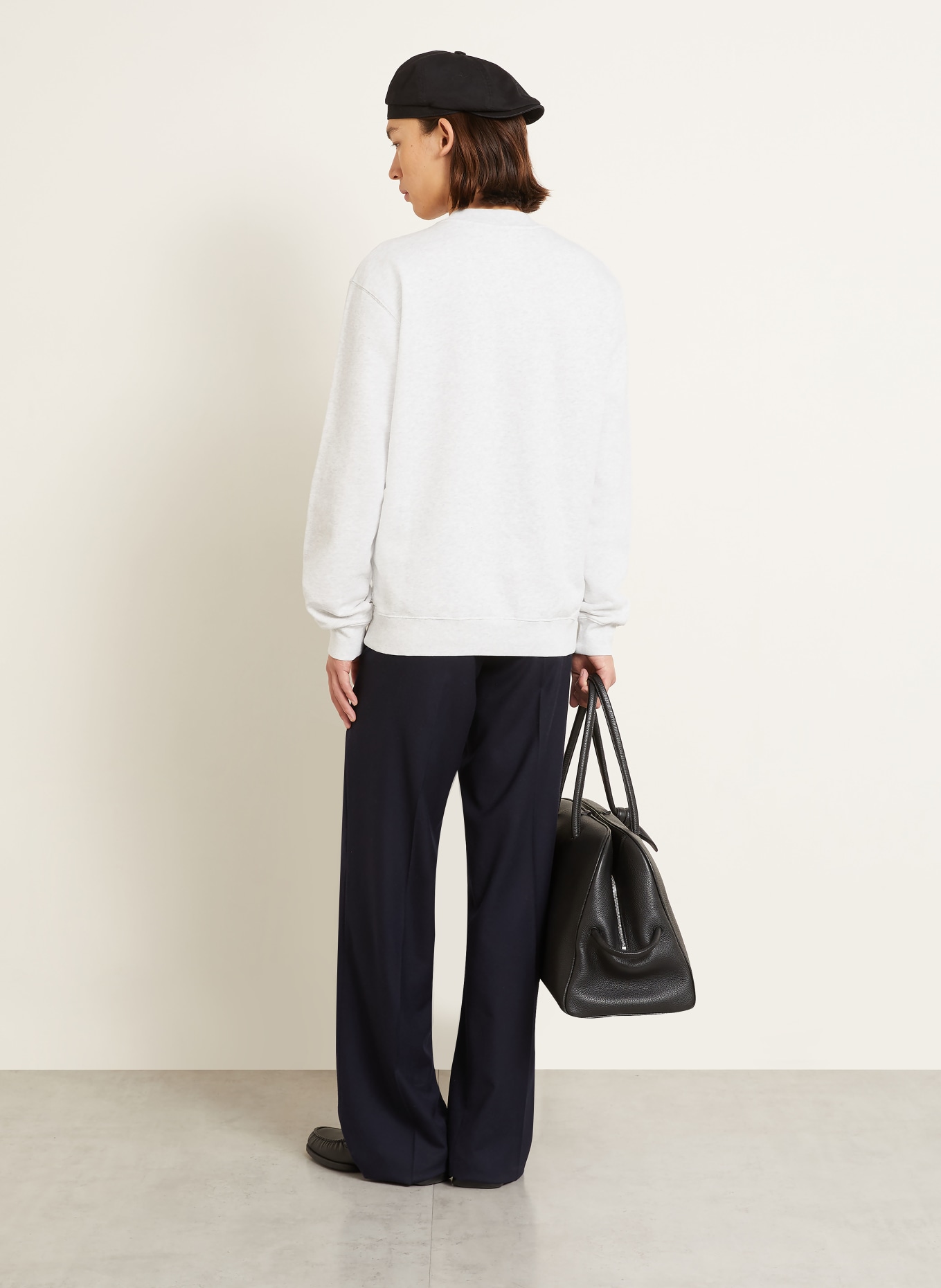 JACQUEMUS Sweat-shirt LE SWEATSHIRT GROS GRAIN: GRIS CLAIR / NOIR