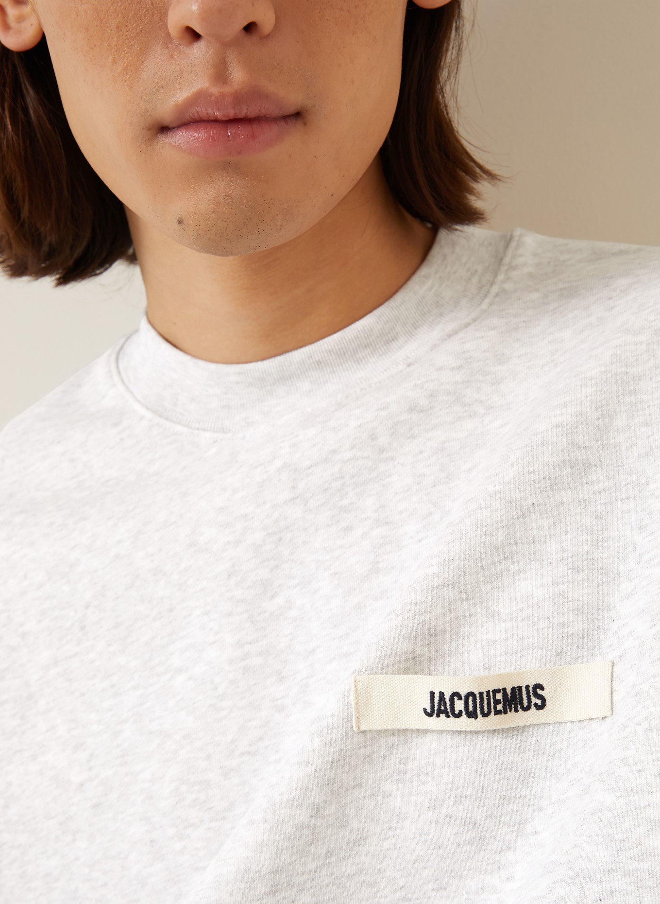 JACQUEMUS Sweat-shirt LE SWEATSHIRT GROS GRAIN: GRIS CLAIR / NOIR