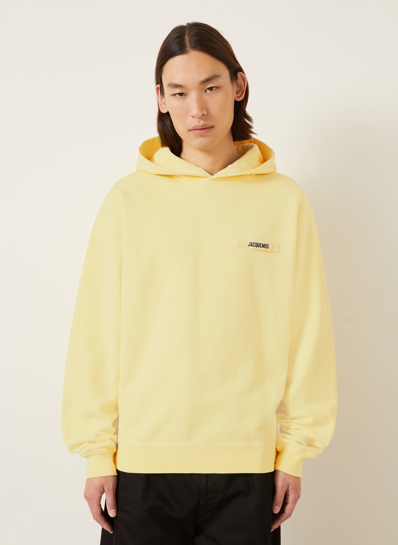 JACQUEMUS Sweat à capuche LE HOODIE GROS GRAIN: JAUNE CLAIR