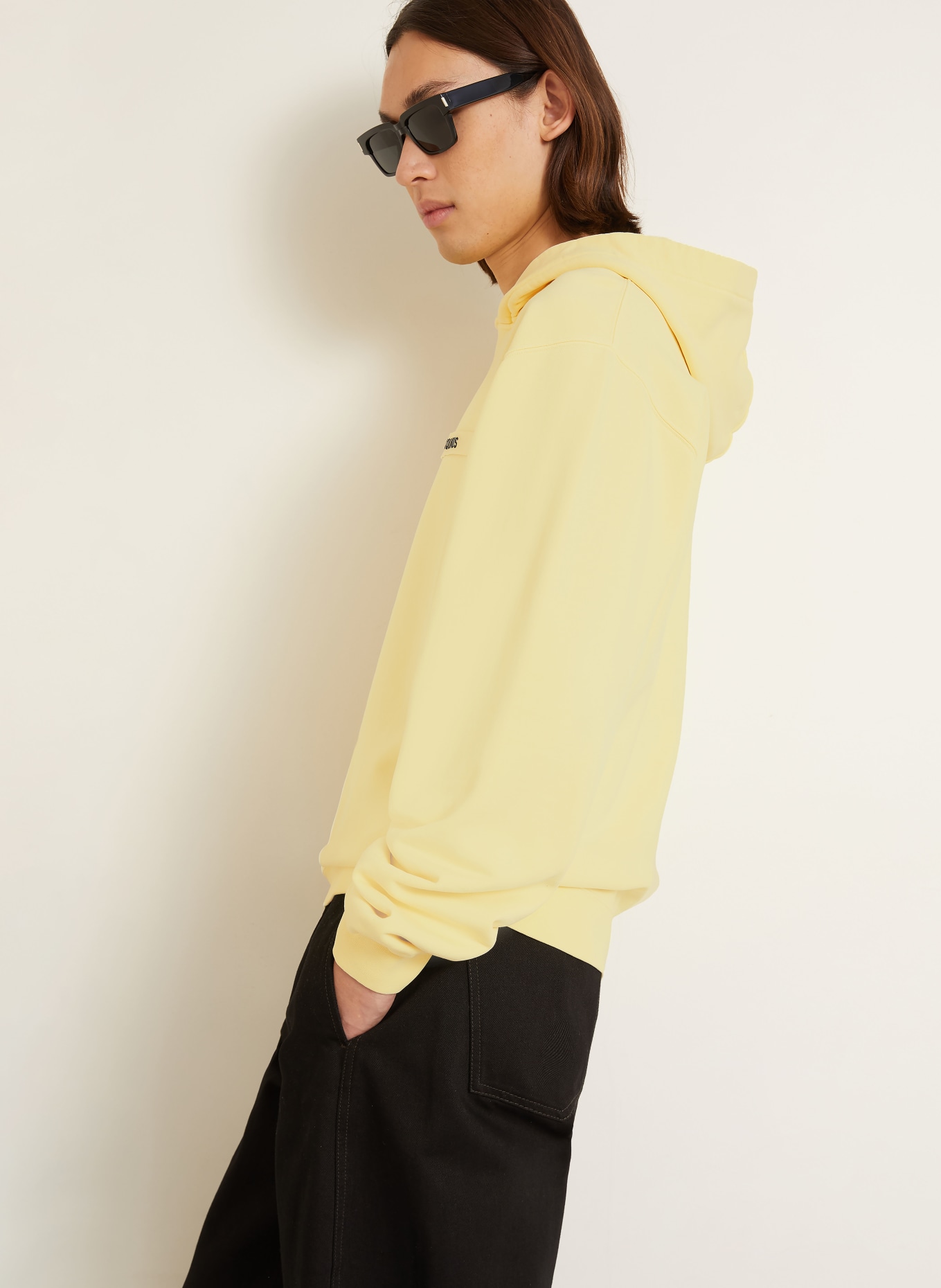 JACQUEMUS Sweat à capuche LE HOODIE GROS GRAIN: JAUNE CLAIR