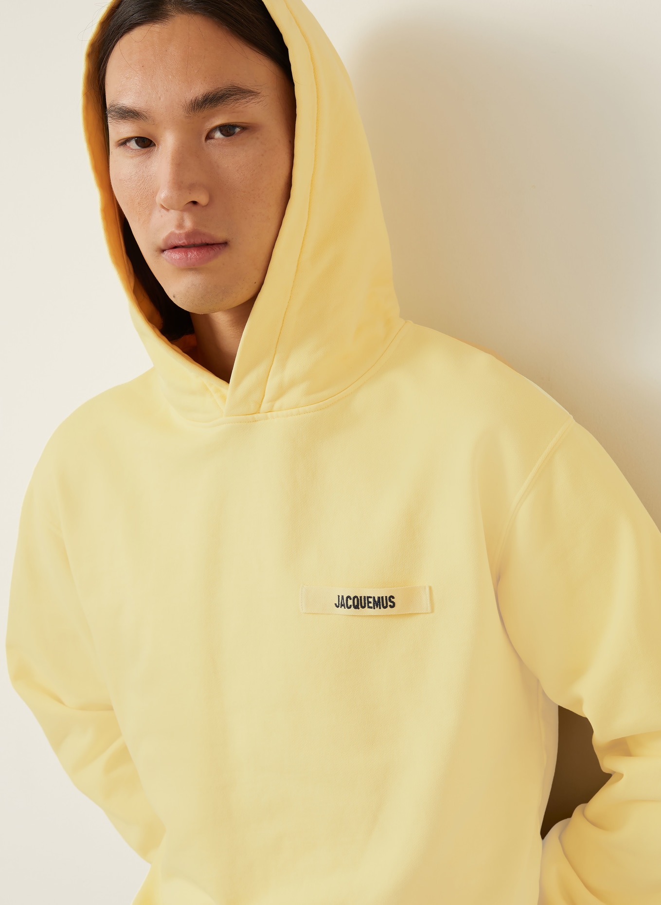 JACQUEMUS Sweat à capuche LE HOODIE GROS GRAIN: JAUNE CLAIR