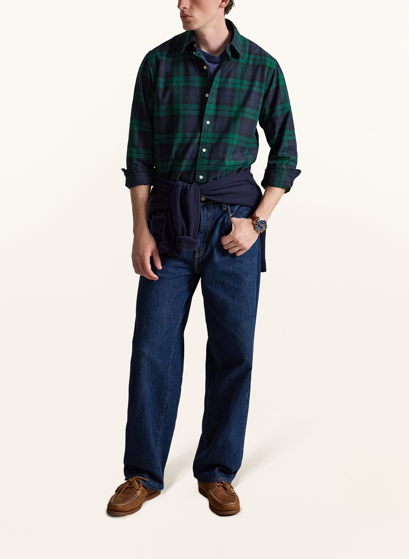 POLO RALPH LAUREN Hemd Custom Fit: DUNKELBLAU / GRÜN / SCHWARZ