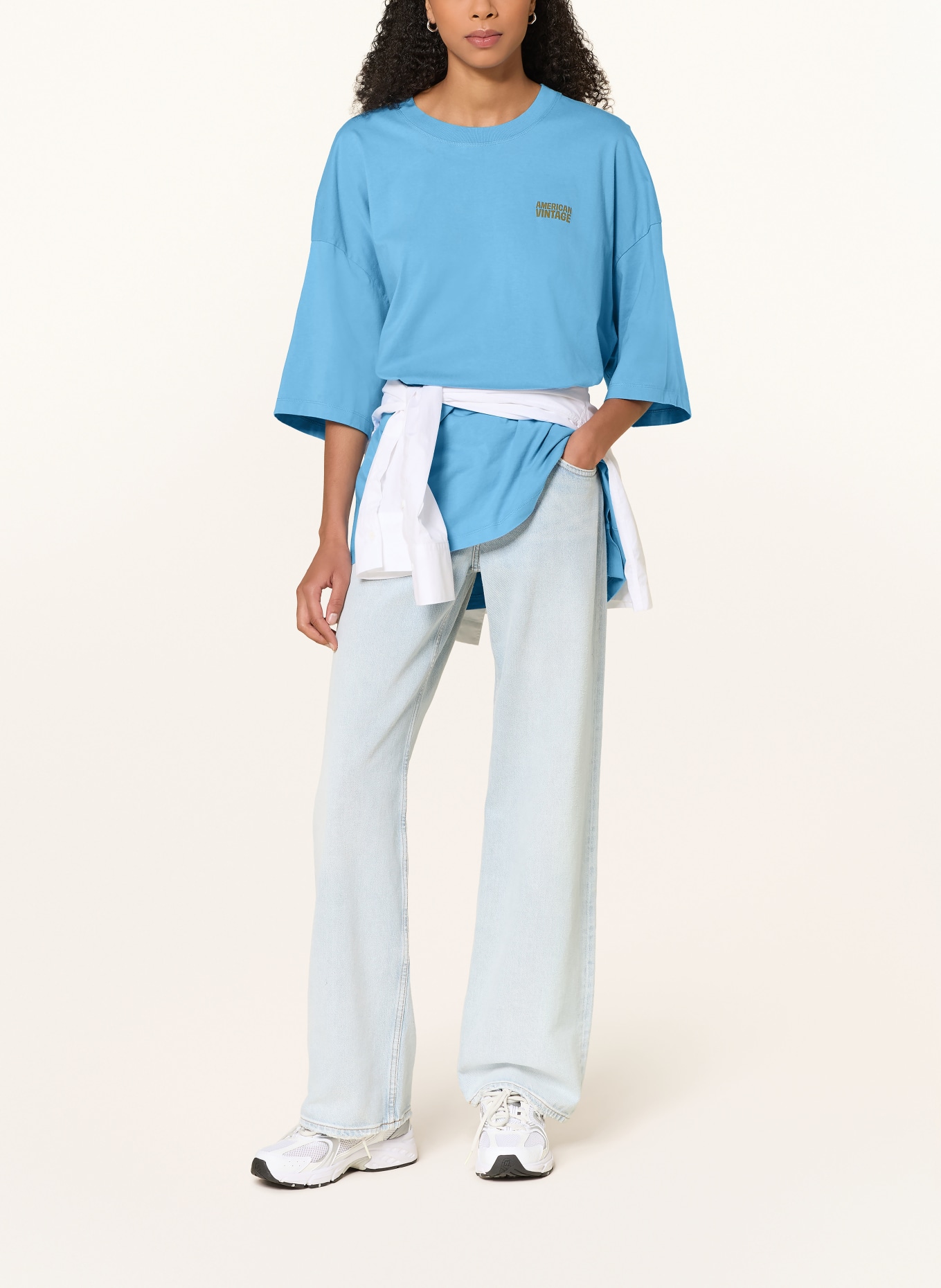 American Vintage Oversized shirt GIXY: BLAUW