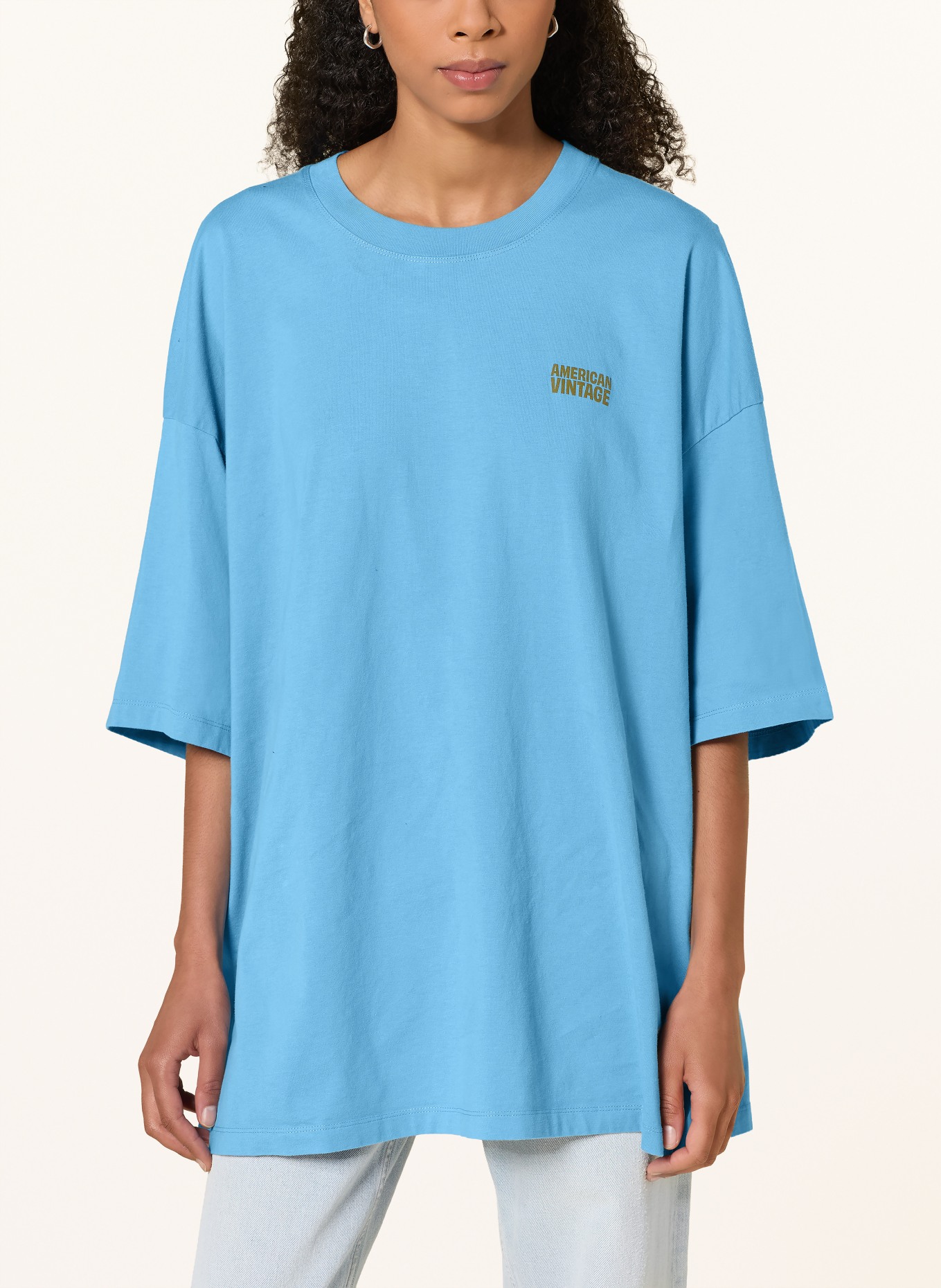 American Vintage Oversized shirt GIXY: BLAUW