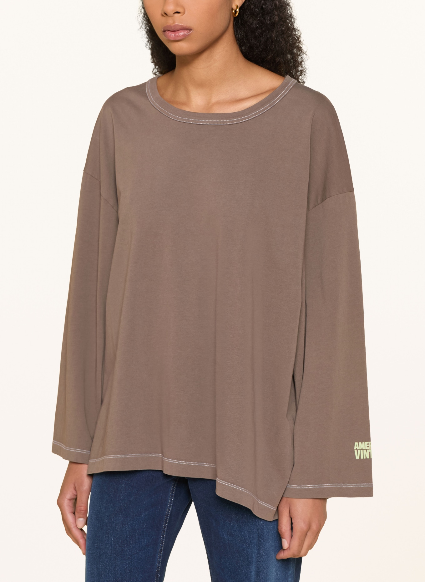 American Vintage Oversized longsleeve FIZVALLEY: TAUPE