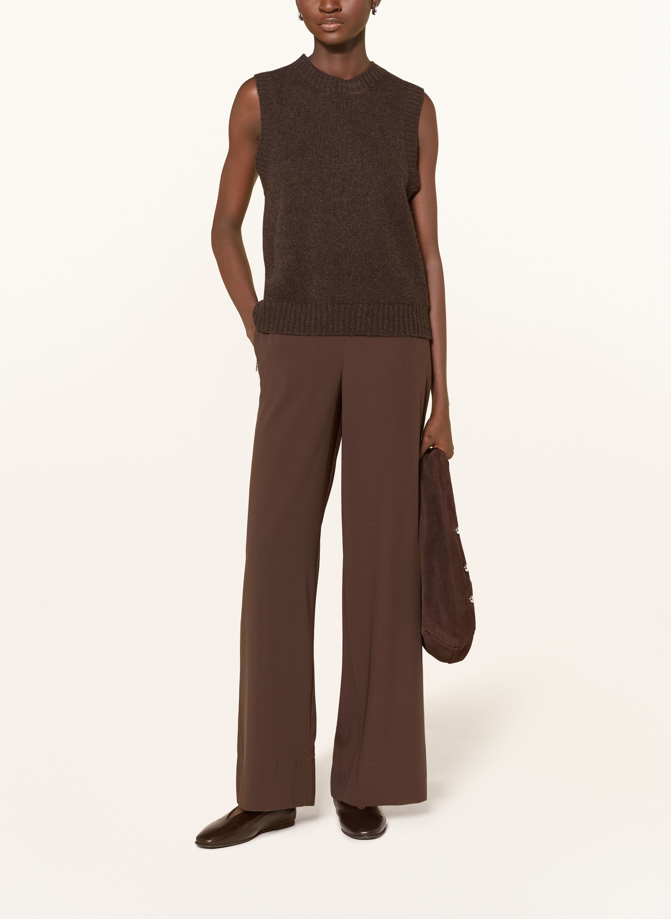 MAC Pantalon marinière CORALIE: MARRON FONCÉ