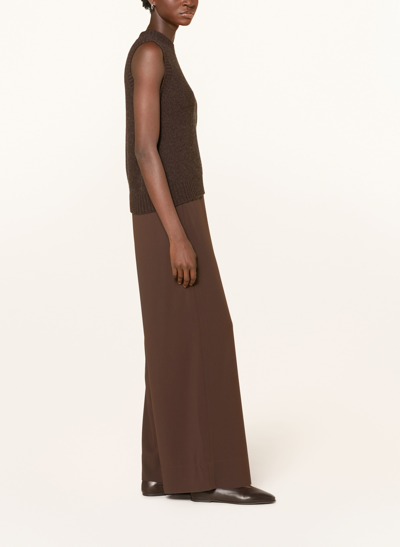 MAC Pantalon marinière CORALIE: MARRON FONCÉ