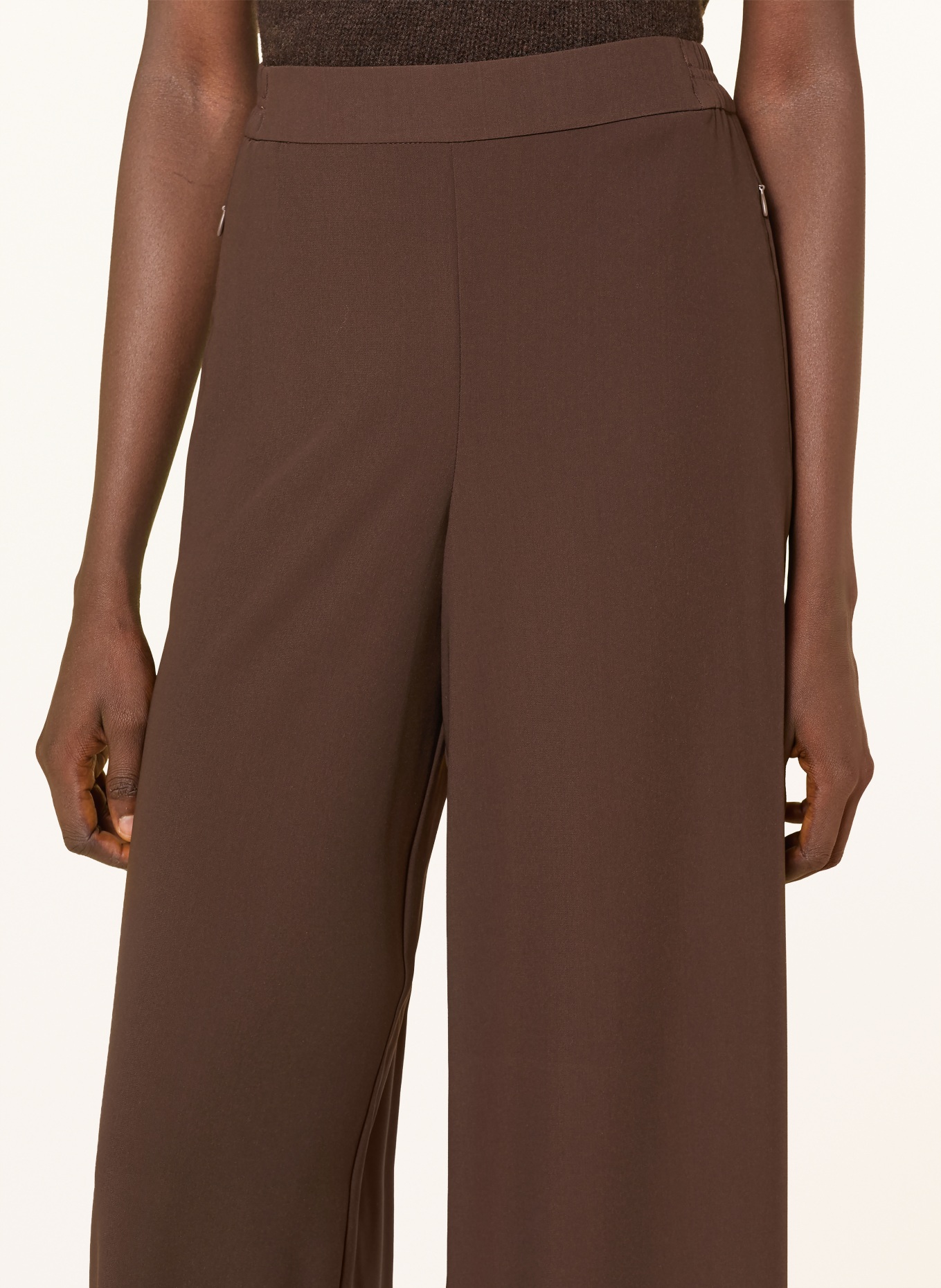 MAC Pantalon marinière CORALIE: MARRON FONCÉ