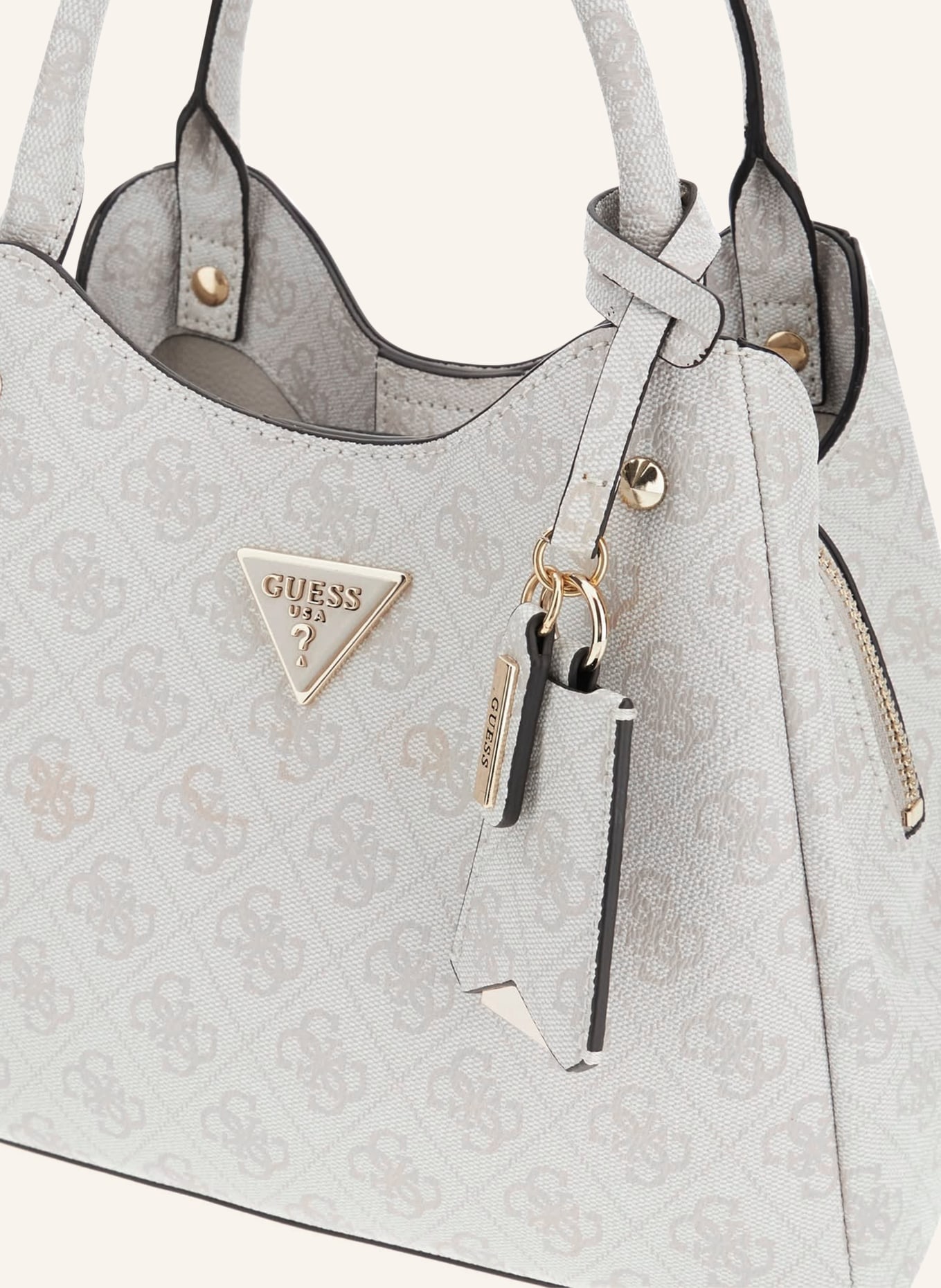GUESS Geantă de mână MERIDIAN: MARO DESCHIS / AUR / TAUPE