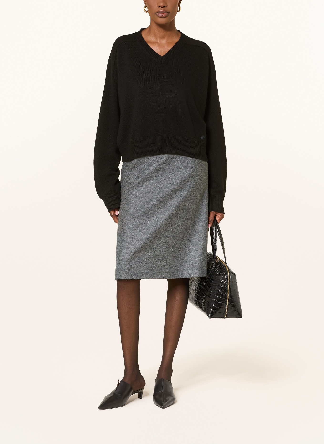 LOULOU DE SAISON ANZOR cashmere sweater: BLACK
