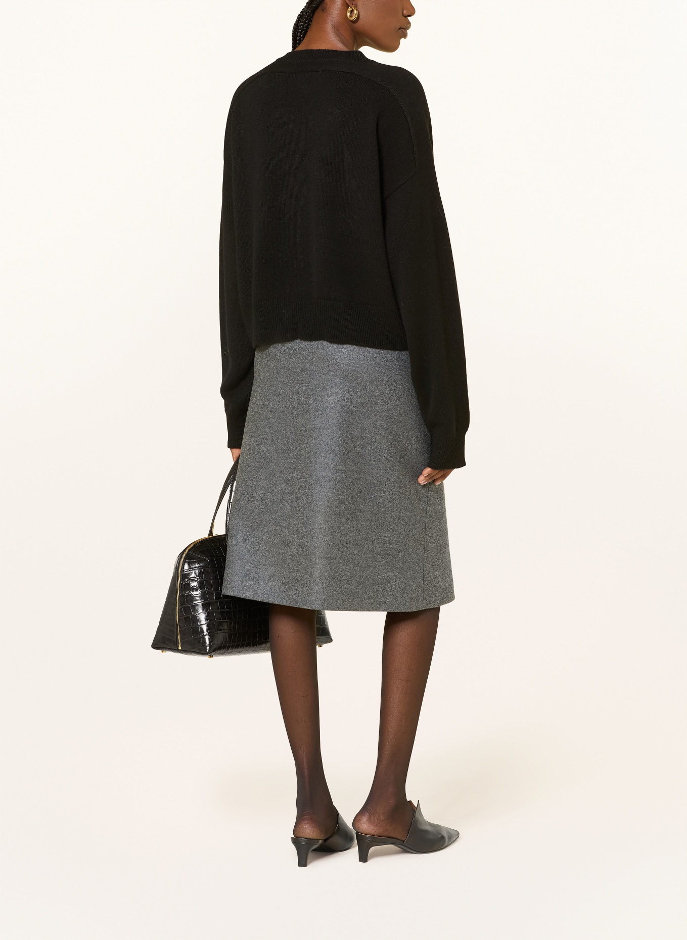 LOULOU DE SAISON ANZOR cashmere sweater: BLACK