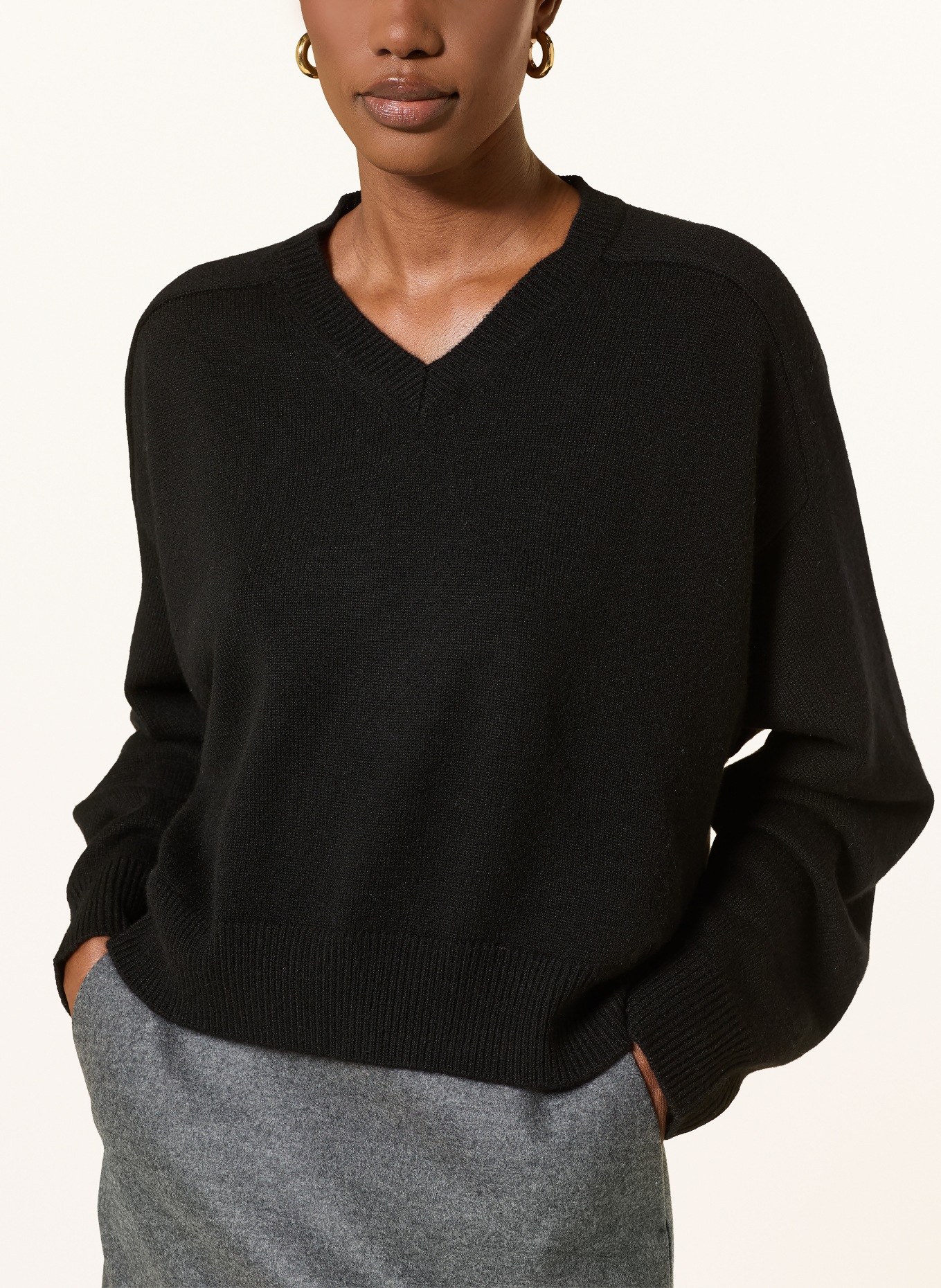 LOULOU DE SAISON ANZOR cashmere sweater: BLACK