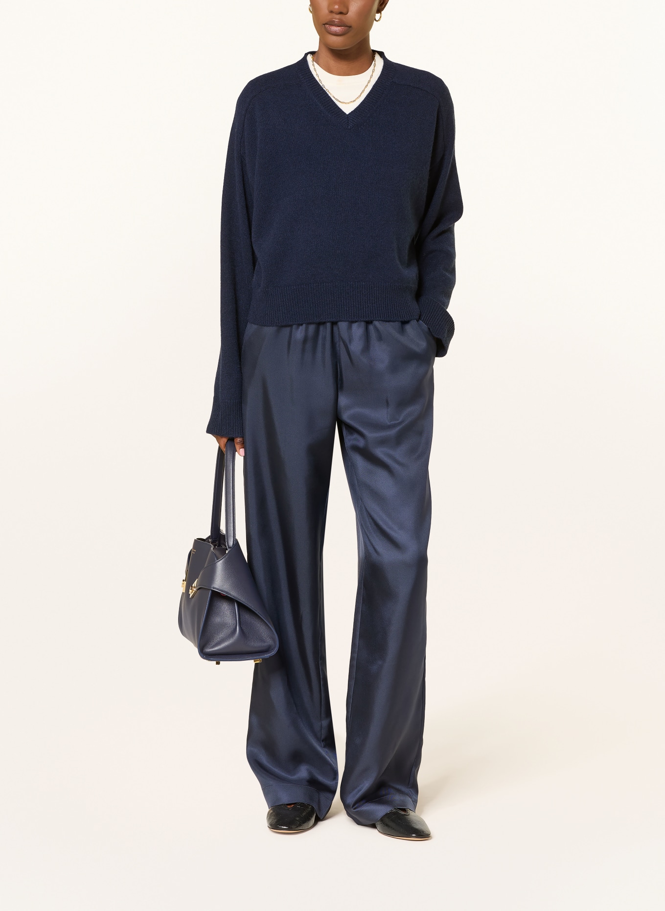 LOULOU DE SAISON ANZOR cashmere sweater: DARK BLUE