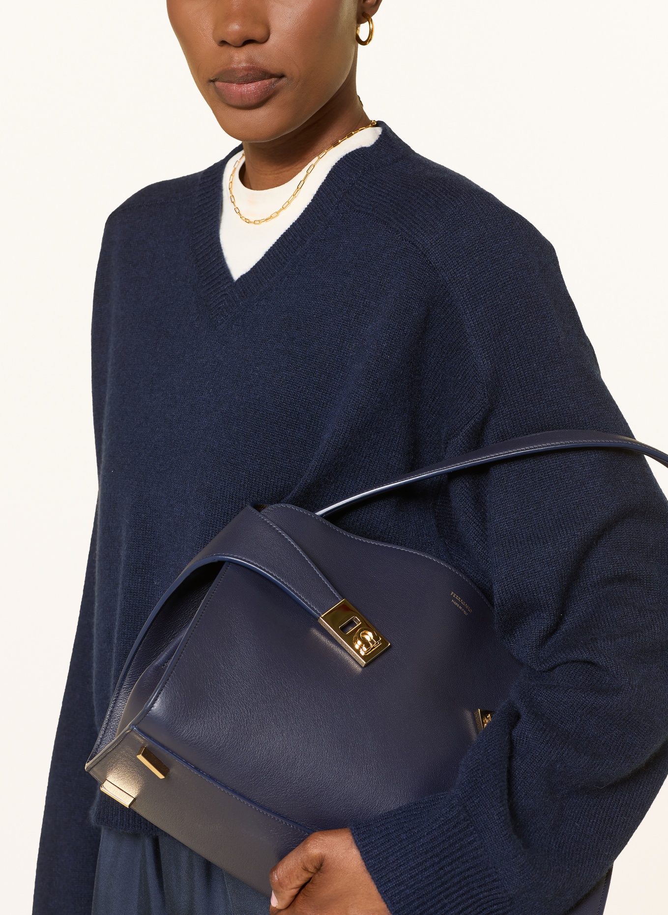 LOULOU DE SAISON ANZOR cashmere sweater: DARK BLUE